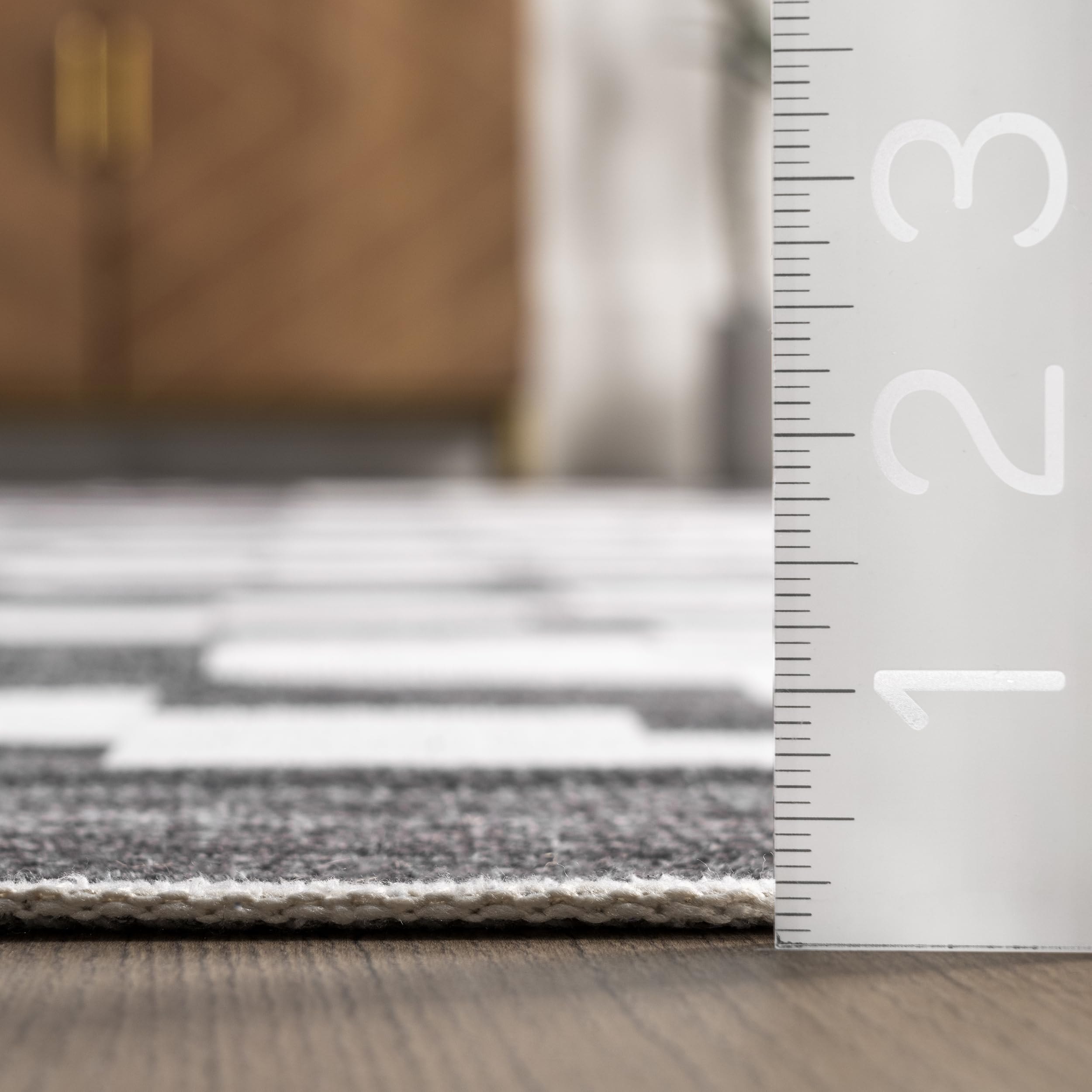 nuLOOM 8' x 10' Washable Area Rug - Stain Resistant, Non Slip Backing, Low Profile - Perfect for Living Room, Bedroom & Dining Room - Tameras Charcoal | Ideal for High Traffic Areas, Pet Friendly & Easy Cleaning