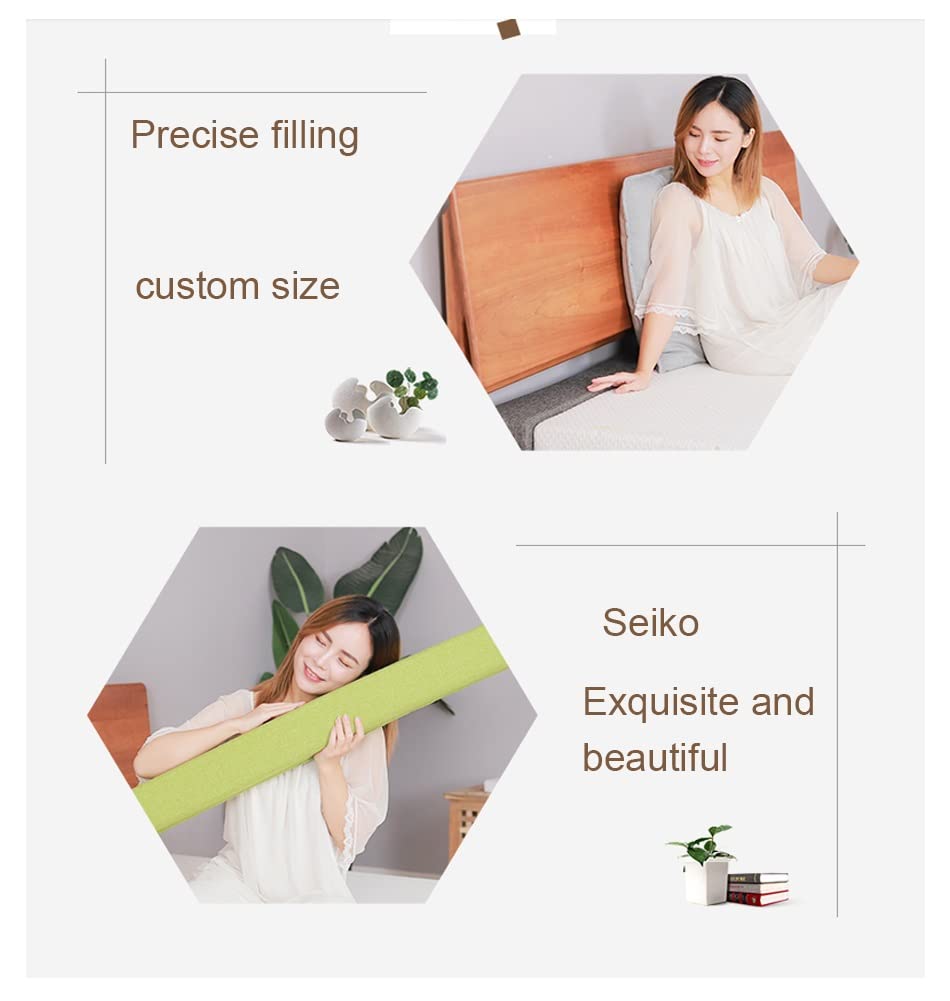 Bed Gap Filler Pillow - 10x15x80cm Coffee Headboard Mattress Gap Cushion for Bedside Protection & Comfort | Perfect for King, Queen & Twin Beds - Prevent Items from Falling Behind Bed