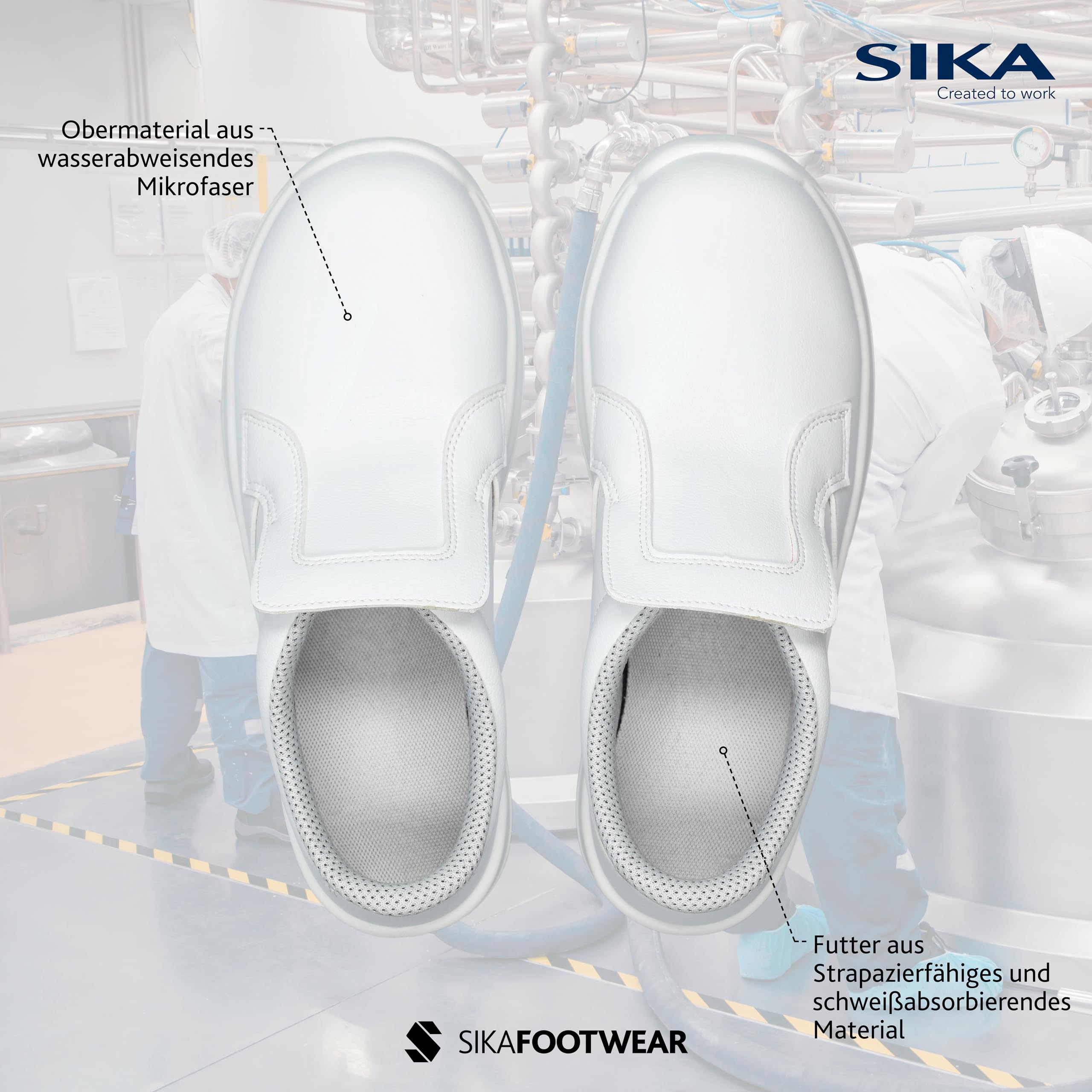 SIKA Select Slip-On Safety Shoes S2 SRC - Lightweight & Comfortable Safety Shoes for Men & Women - Waterproof Slip-Resistant with Protective Toe Cap - Ideal for Pharmaceutical, Kitchen & Industrial Work Environments