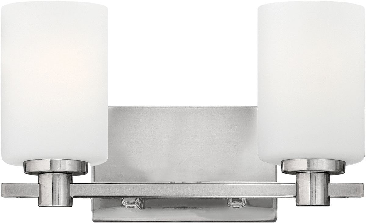 13W Karlie 2-Light Brushed Nickel Bathroom Vanity Light Fixture - Perfect for Bathroom, Powder Room & Dressing Room Lighting