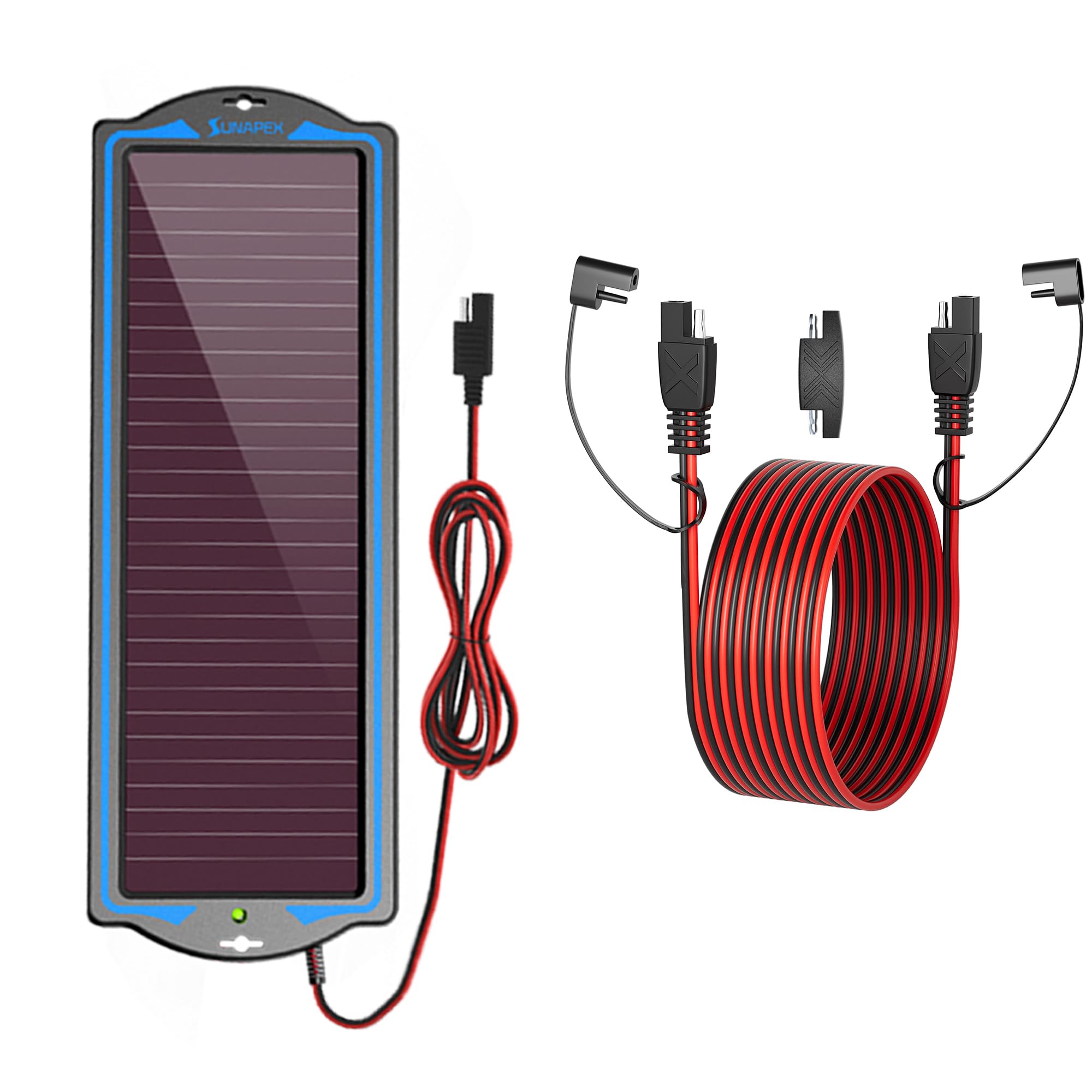 1.8W Solar Battery Charger with 30FT Extension Cable - Portable Solar Panel for Outdoor Camping, Hiking, Emergency Power Supply