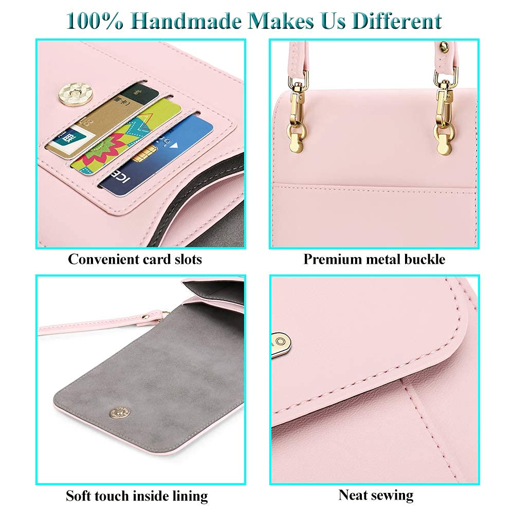 Peacocktion Small Crossbody Phone Bag for Women - Genuine Leather Shoulder Purse with Card Holder & Wallet | Perfect for Everyday Use, Travel, and Shopping