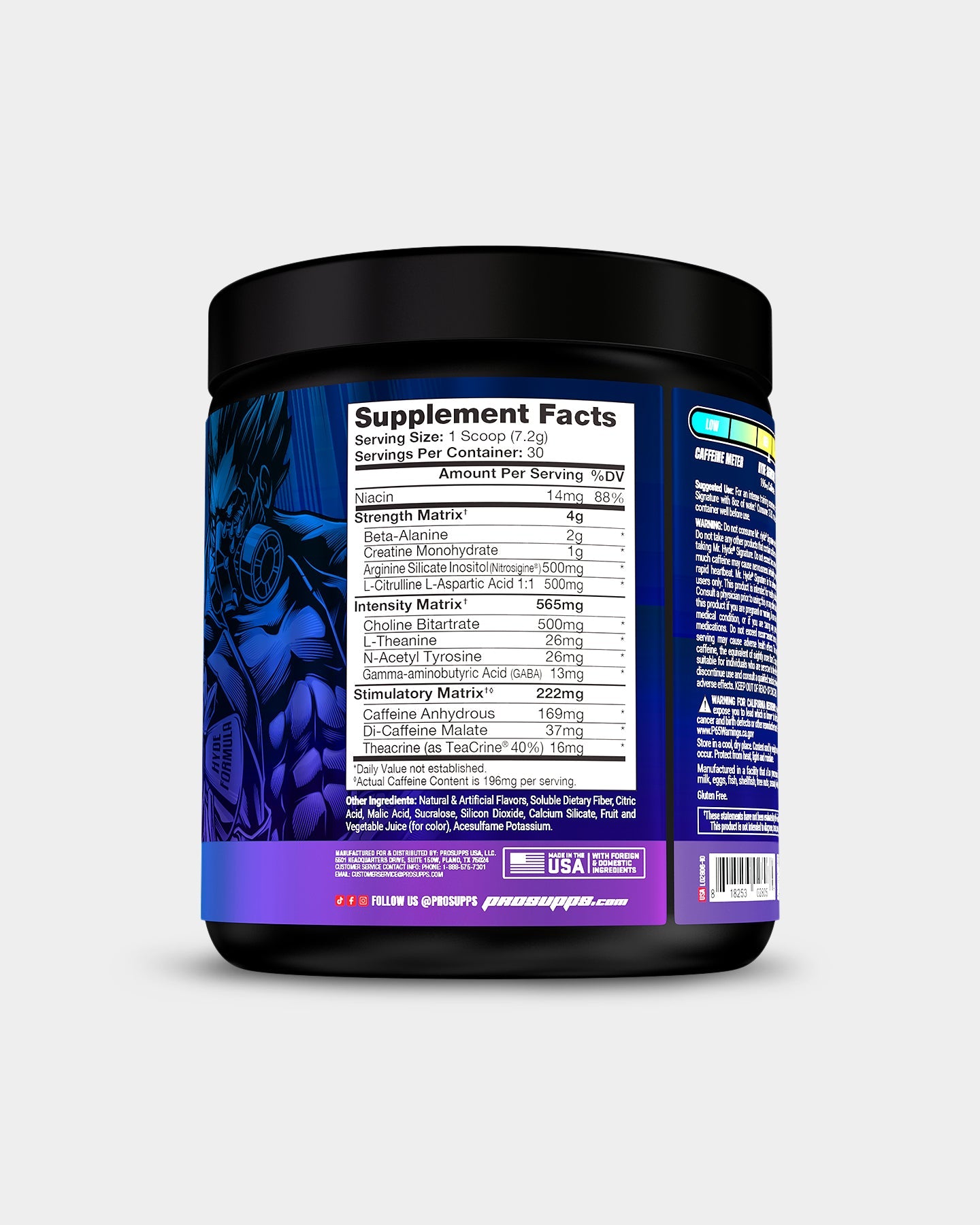Pro Supps Mr. HYDE Signature Pre-Workout Powder - Intense Energy & Focus Booster for Gym, Bodybuilding & Athletic Performance