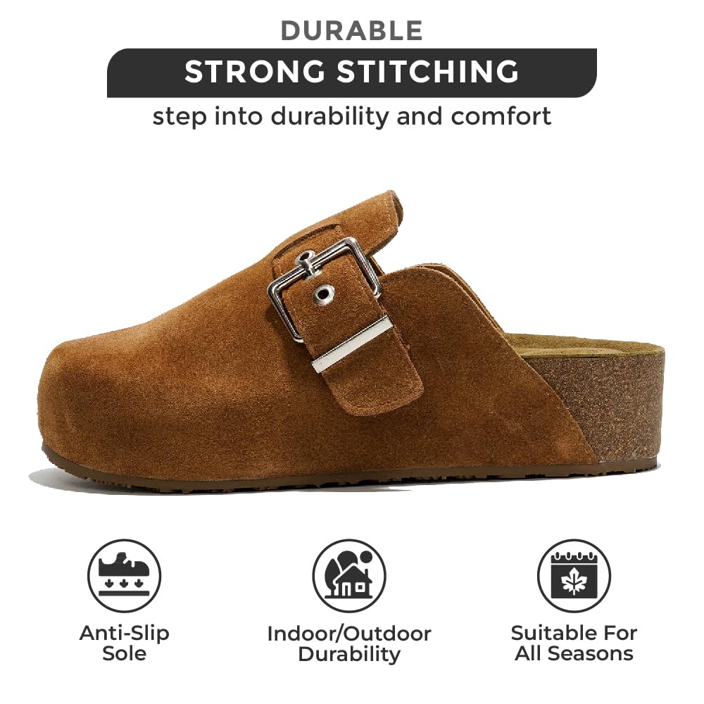 Project Cloud Clogs for Women - Comfortable Memory Foam Mules & Slip-On Clogs with Wedge Heel - Casual Boston & Platform Clogs for Everyday Wear - Women's House Shoes & Outdoor Footwear 2025 (Rhona) - Perfect for Home, Office, and Light Walking