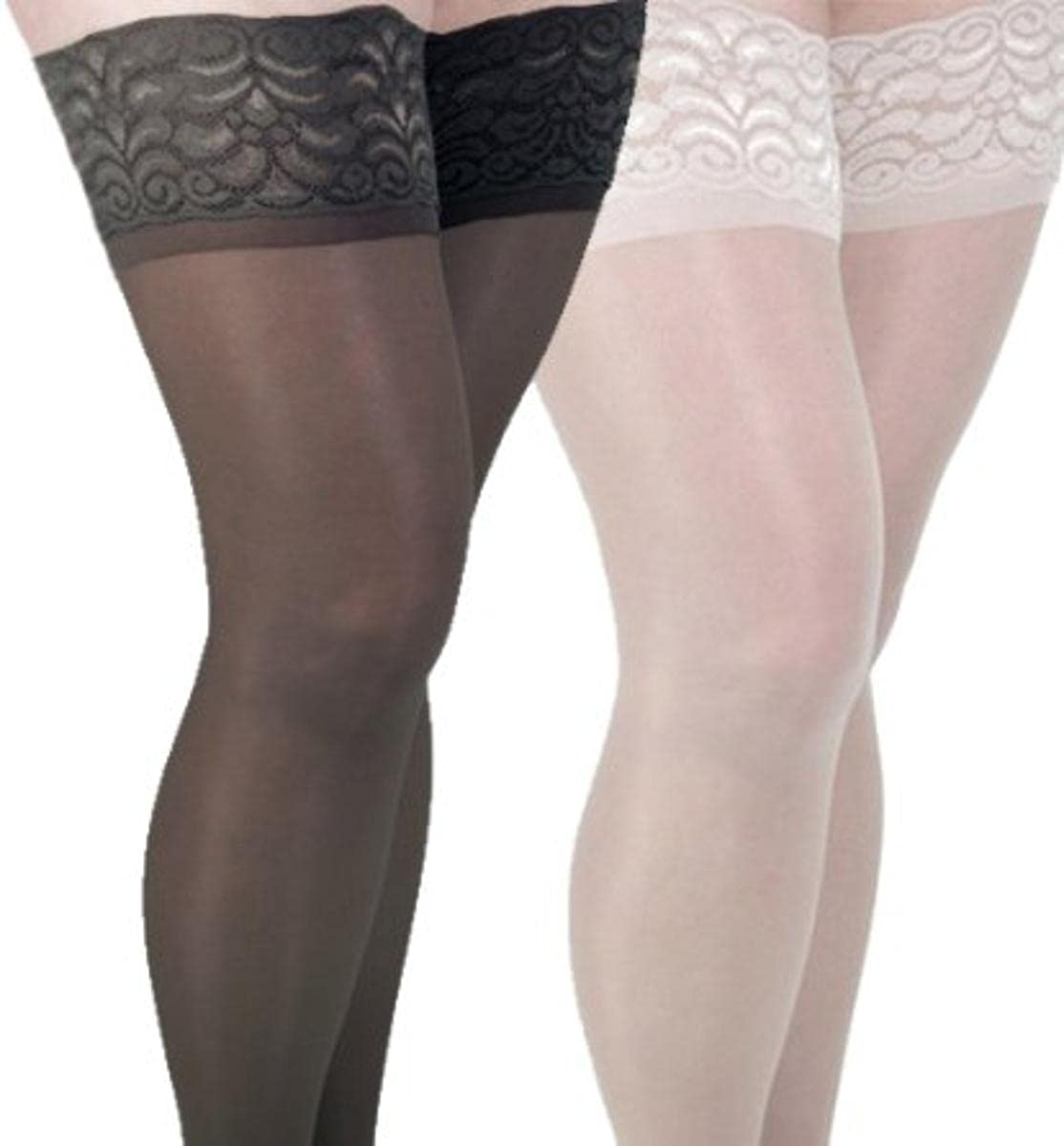Gabrialla Sheer Graduated Compression Thigh High Stockings 20-22 mmHg (H-40, 2-Pack) - Medical Support for Varicose Veins & Swelling, Perfect for Nurses, Travelers & Pregnancy