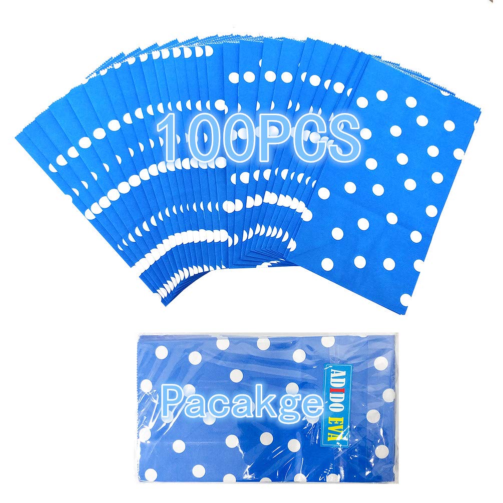 Adido EVA Polka Dot Party Favor Bags - Royal Blue Small Lunch Bags (5.1