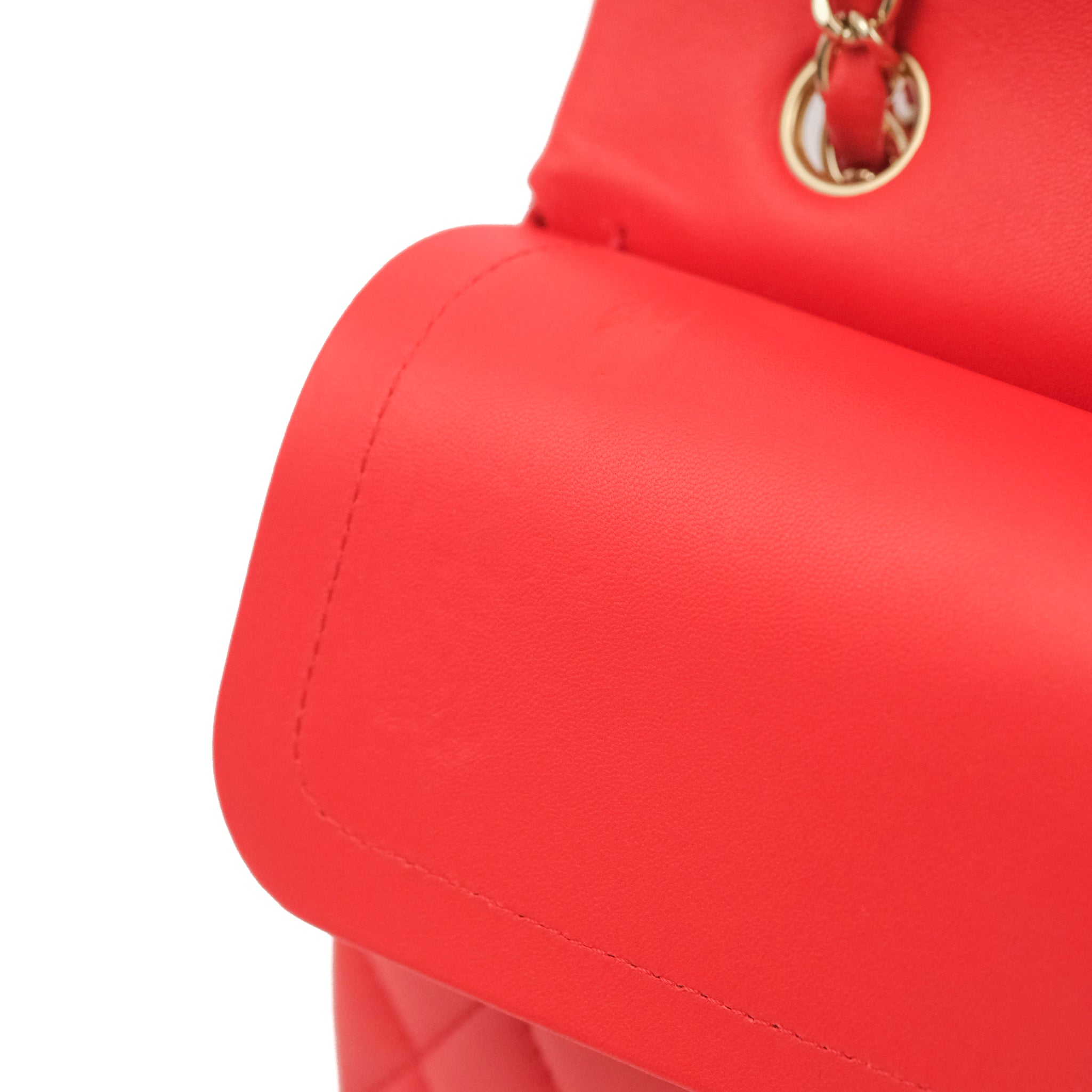 Chanel Classic Medium Double Flap Bag - Red Lambskin Leather with Gold Hardware | Luxury Designer Handbag for Women, Perfect for Parties, Weddings & Everyday Elegance