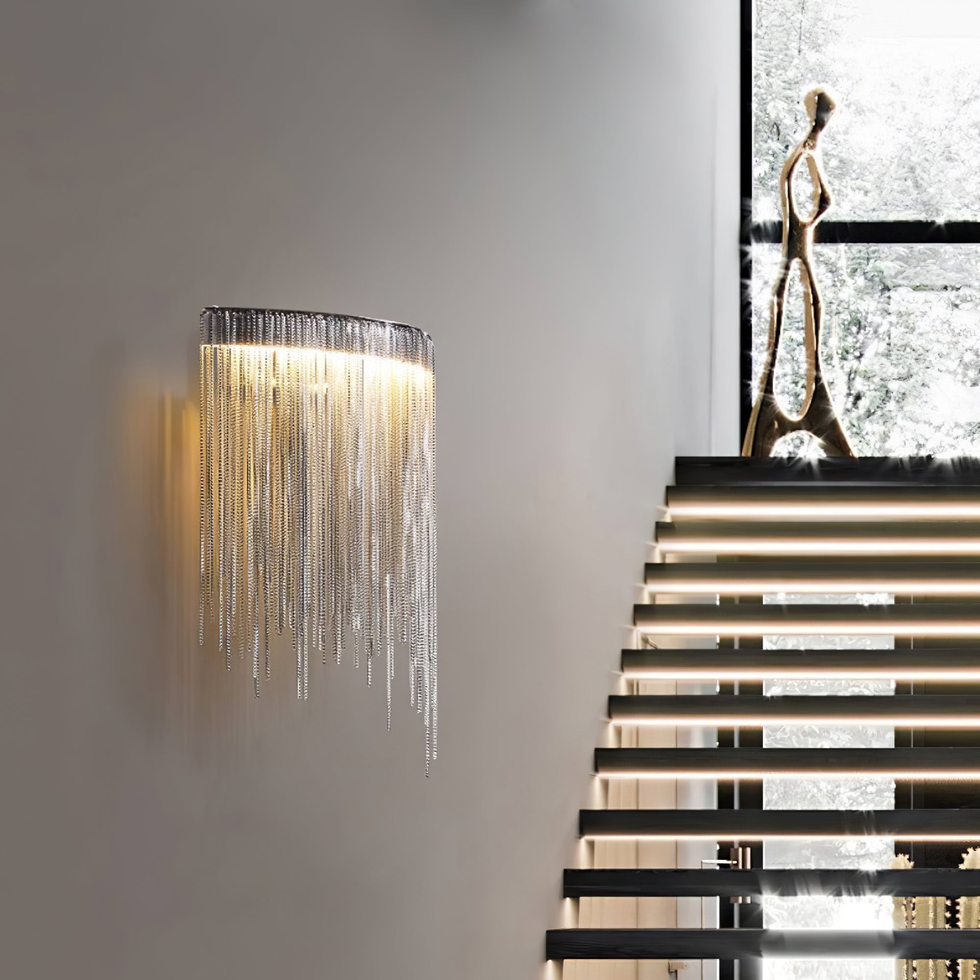 Tassel Chain Wall Lamp - Boho Chic Hanging Light Fixture for Bedroom, Living Room & Dorm Decor