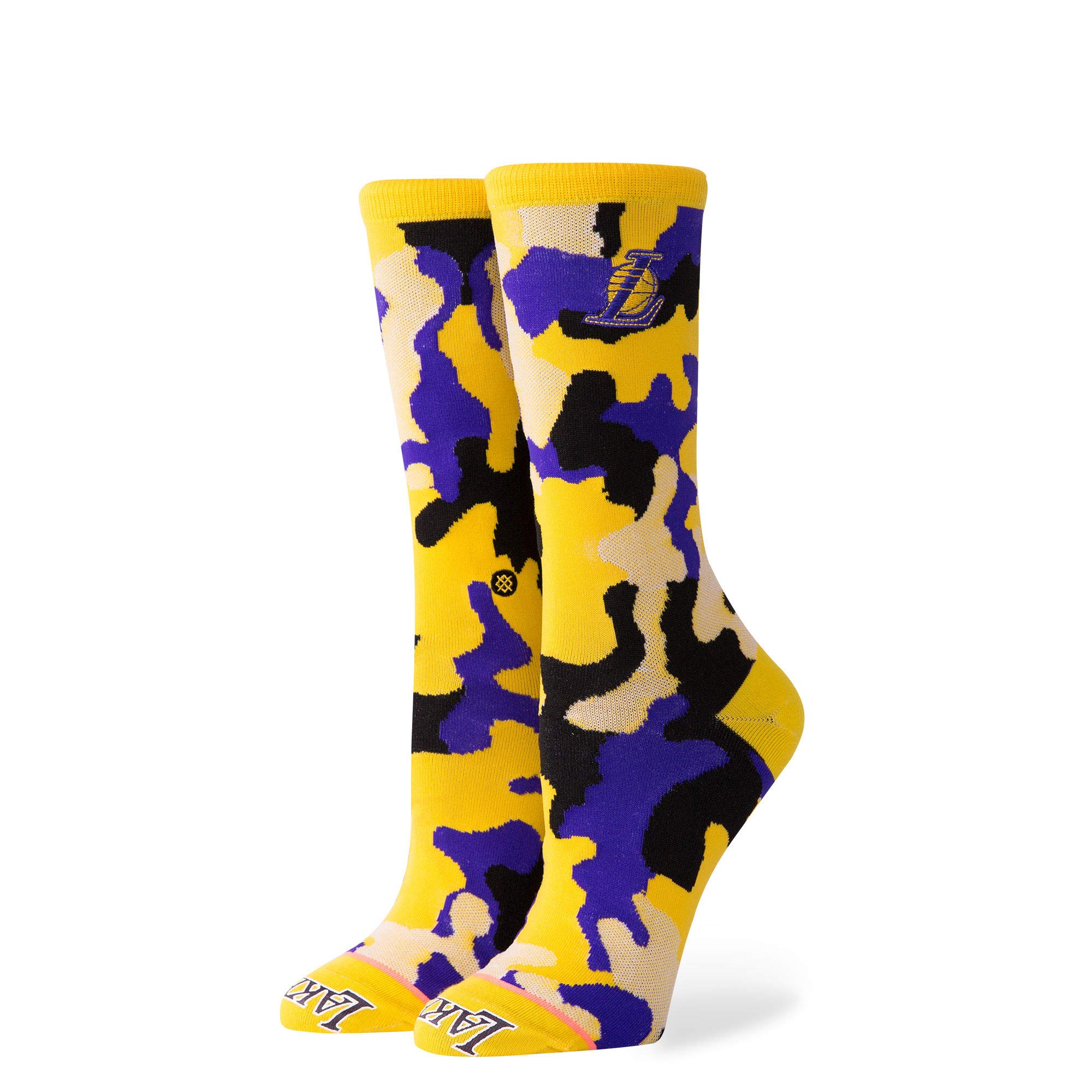 Stance Women's Lakers Crew Socks - Medium Size, Yellow - Perfect for Basketball Fans & Casual Wear