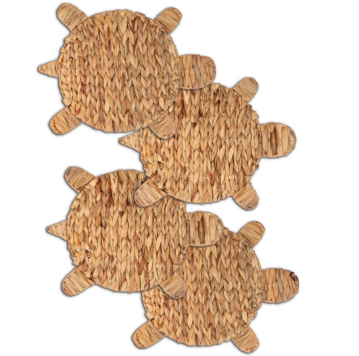 Eco-Friendly Woven Turtle Placemats Set of 4 - 12.6