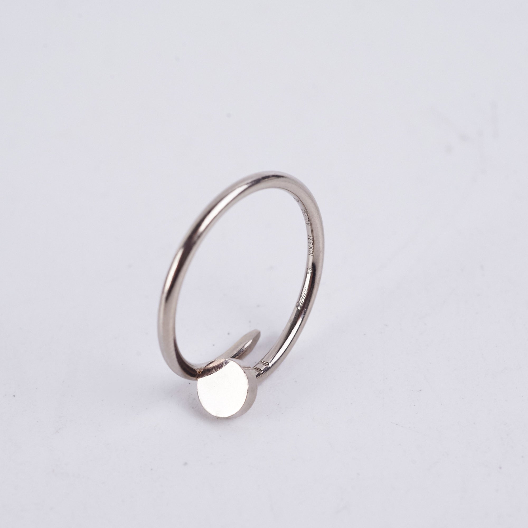 Cartier Juste Un Clou 18K White Gold Small Model Ring Size 58 - Luxury Jewelry for Women, Perfect for Weddings, Anniversaries & Special Occasions