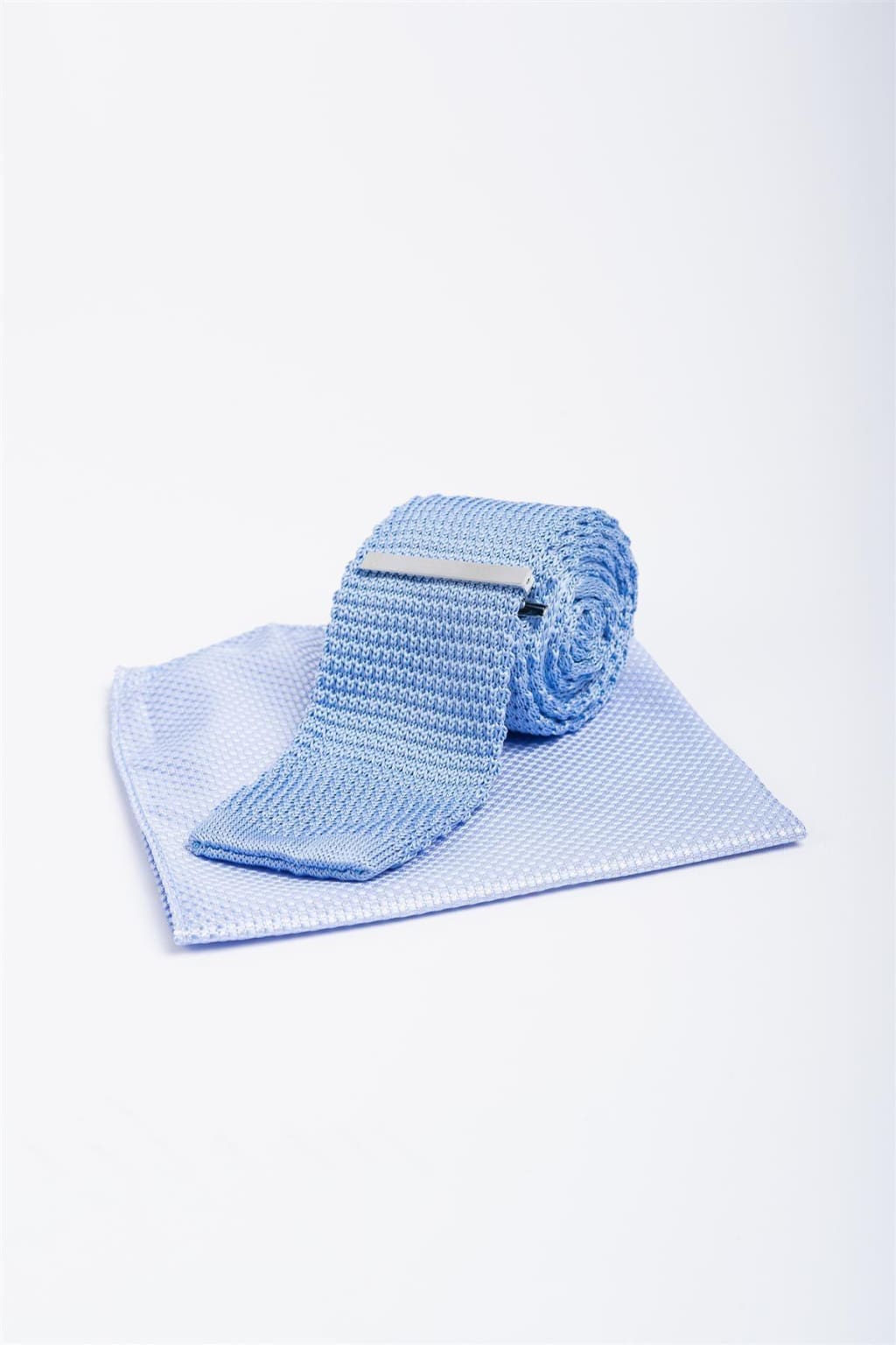 Cavani Men's Knitted Silk Tie and Pocket Square Set - Elegant Formal Accessories for Weddings, Business Meetings & Special Occasions