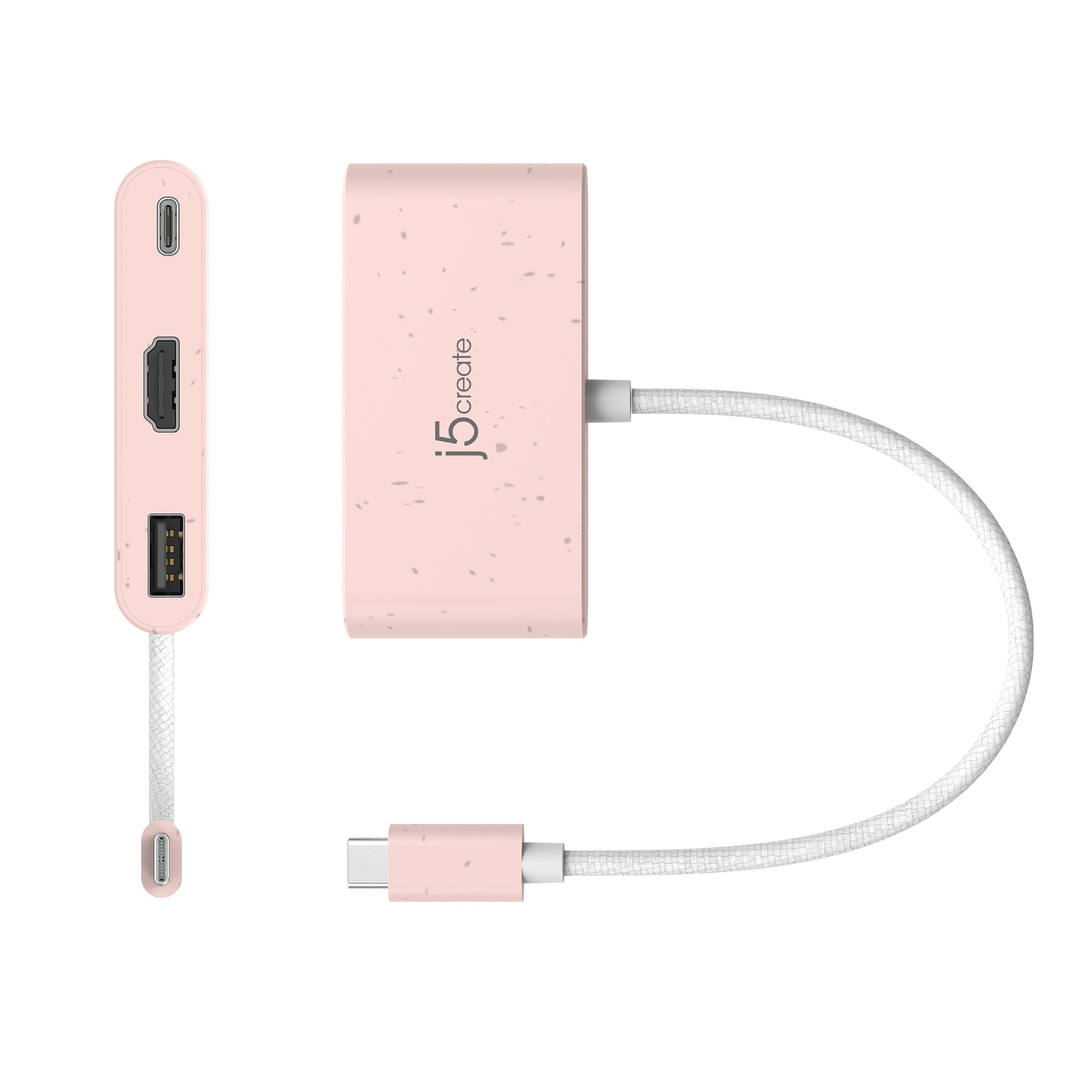USB C to HDMI & USB Type A Adapter with Power Delivery - 4K Video, Fast Charging for MacBook, iPad, Chromebook, Gaming & Home Office Setup