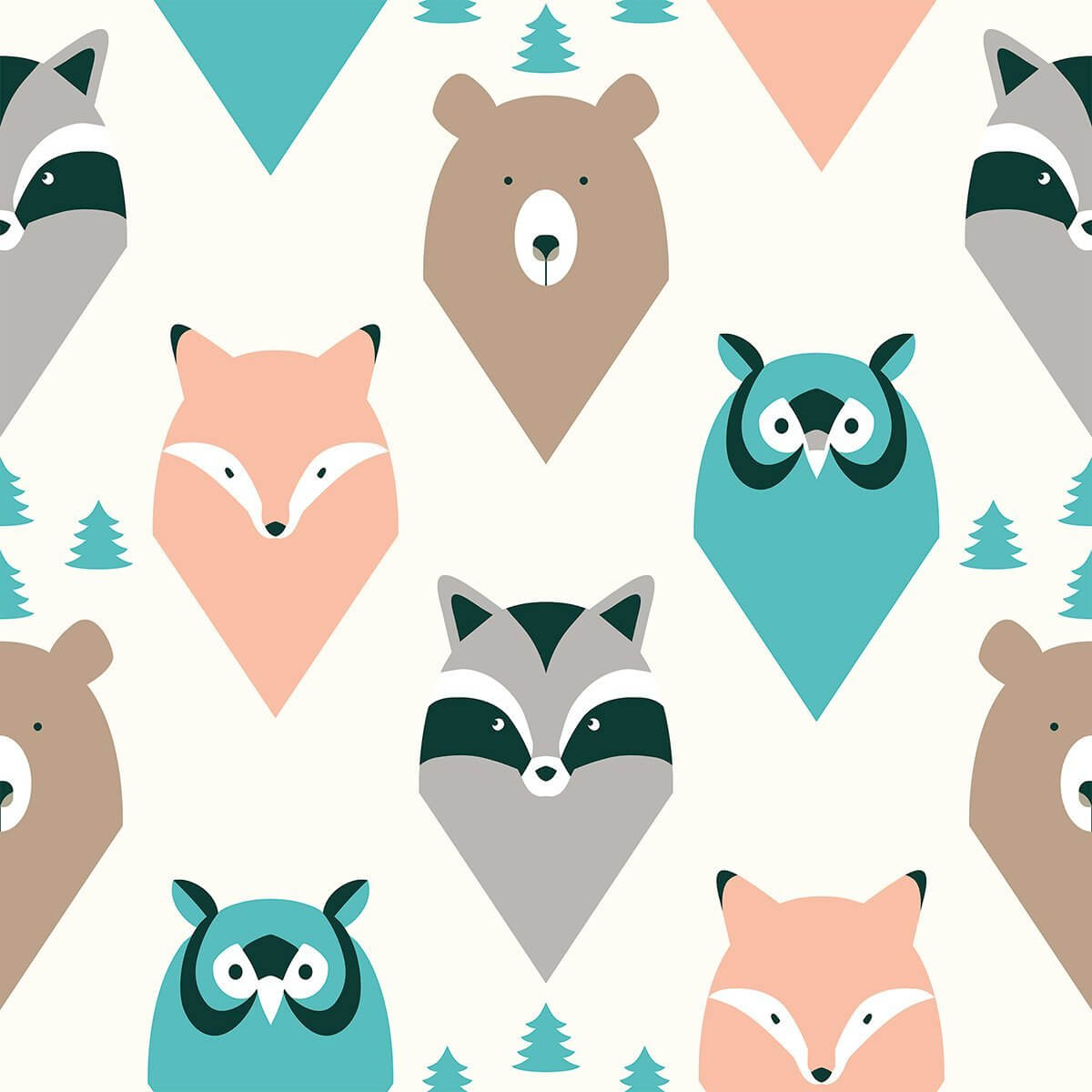 Brown and Cream Forest Baby Peel and Stick Removable Wallpaper - Self-Adhesive Nursery Decor for Boys & Girls - Easy to Install & Remove - Perfect for Kids Room, Nursery, or Playroom Decor