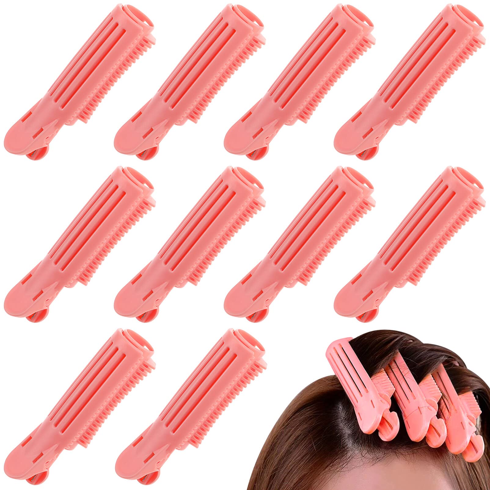 10 Pcs Hair Root Curlers & Volumizing Clips - Fluffy Hair Rollers for Short Hair, Bangs & Lazy Styling | Perfect for Home, Salon & Travel Use