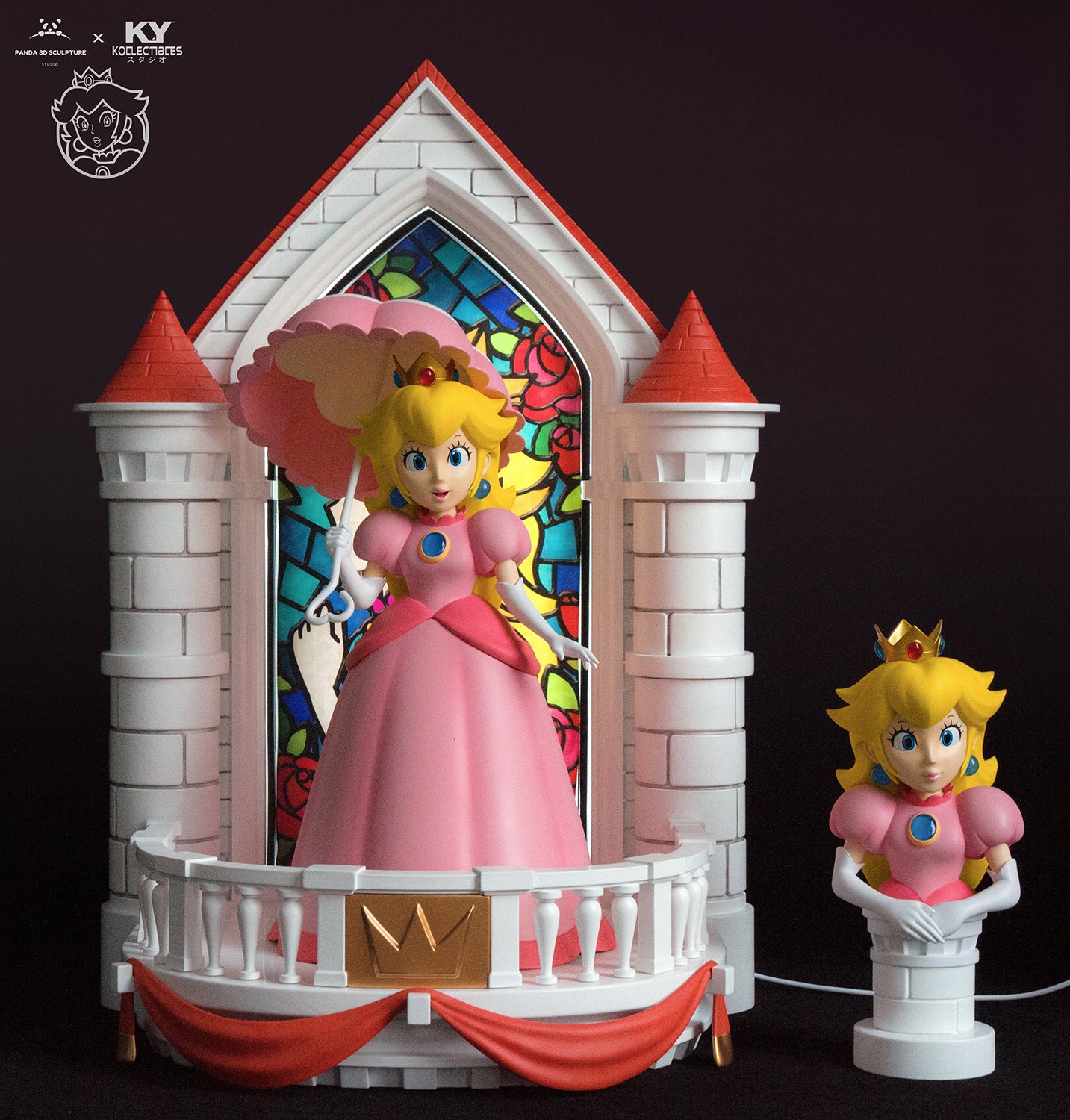 Panda Studio x KY Kollectibles Princess Peach Figure - Super Mario Bros Collectible Doll for Fans & Gamers | Perfect for Display, Gift Giving & Anime Collections