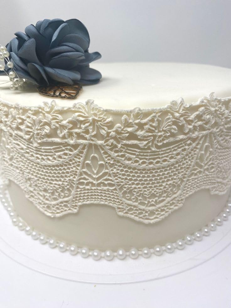 Premium Silicone Cake Lace Mold Set for Fondant Decorating - Elegant Lace Molds for Wedding Cakes, Cupcakes & Dessert Toppers - Perfect for Baking, DIY Cake Decorating & Special Occasions