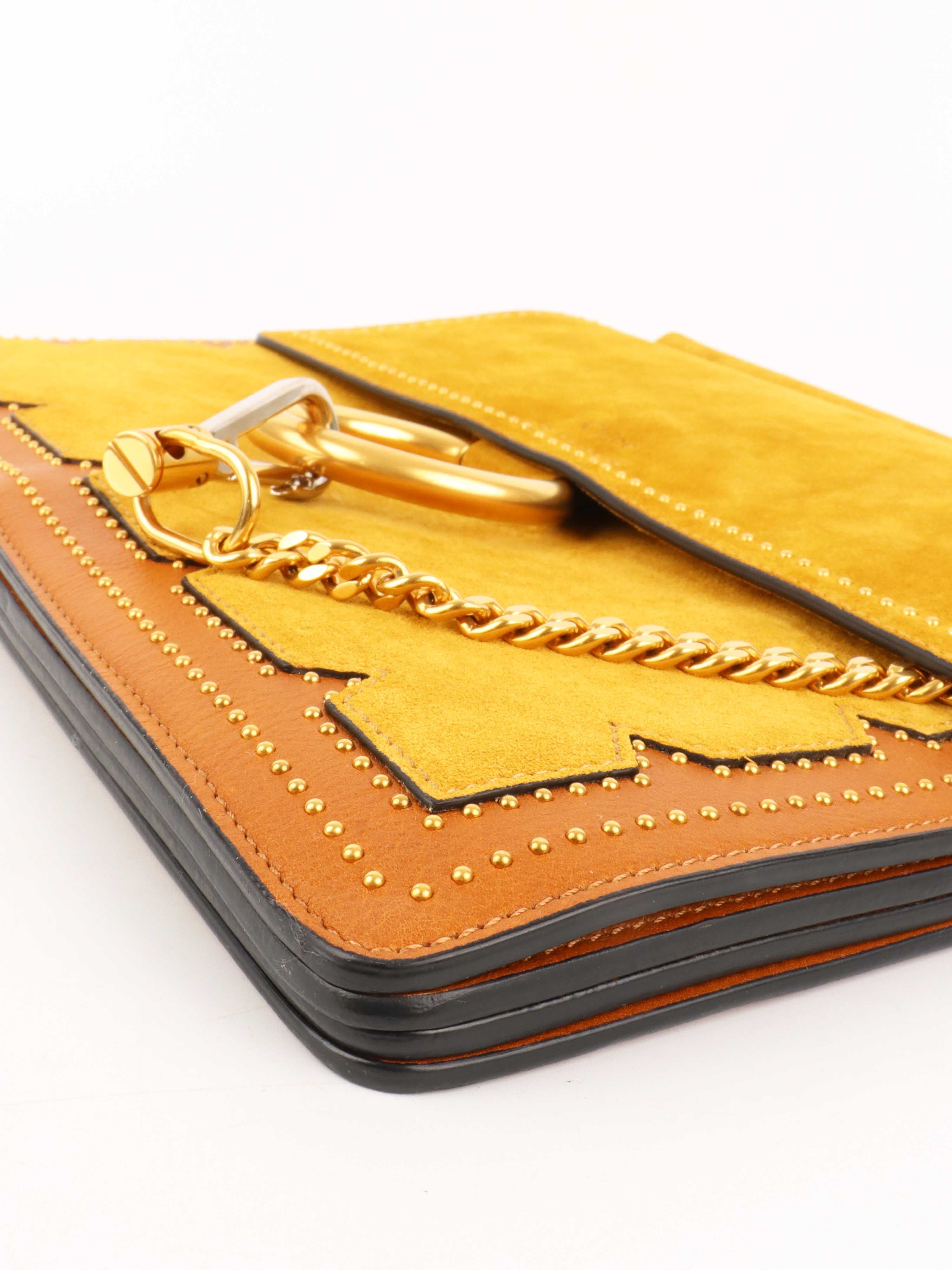 Chloe Medium Suede Mustard Faye Crossbody Bag - Stylish Women's Handbag for Work, Travel & Everyday Use