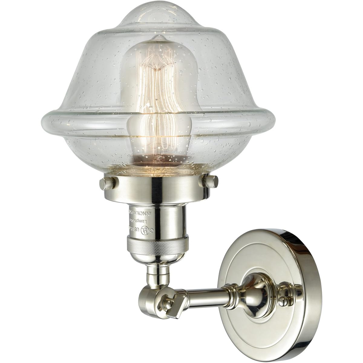 Innovations 201F-PN-G534-LED Semi-Flush Mount Ceiling Light Fixture - Polished Nickel Finish, Energy Efficient LED Lighting for Bedroom, Hallway, Kitchen & Living Room
