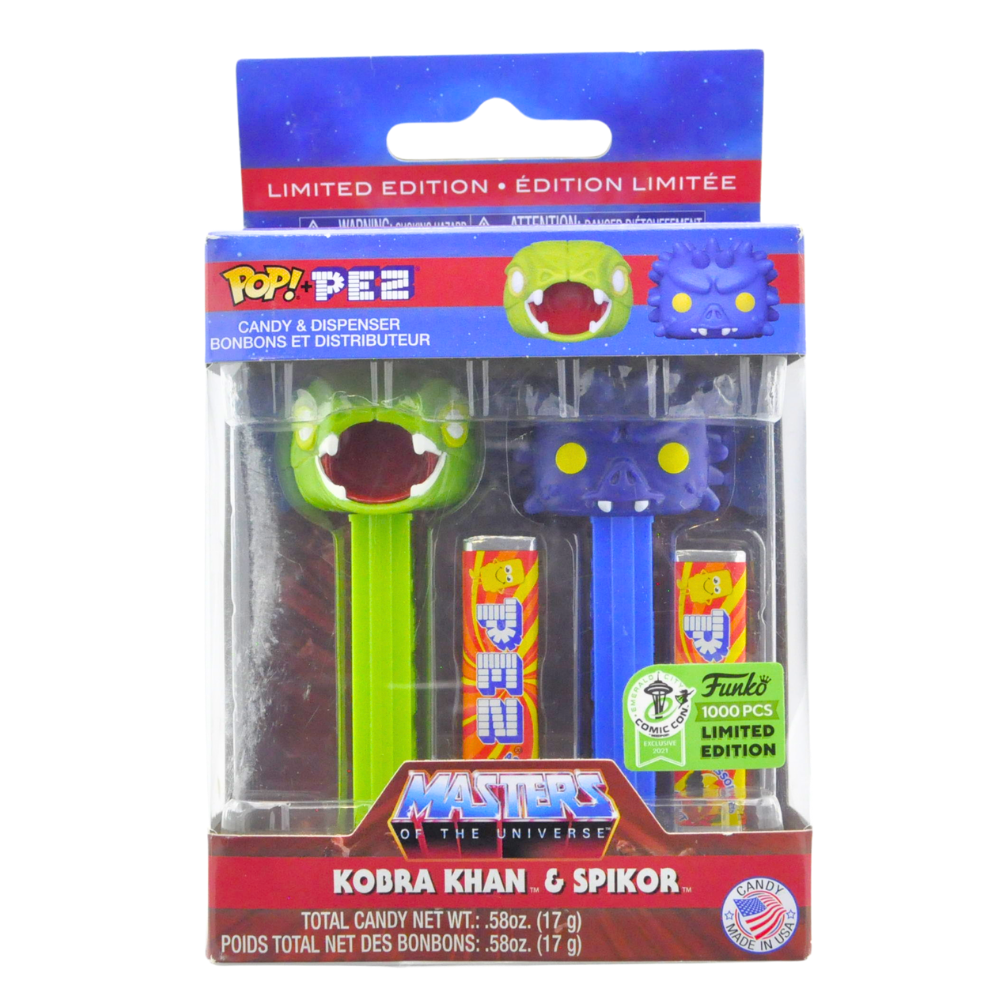 Funko Pez Kobra Khan & Spikor 2-Pack - Masters of the Universe Collectible Candy Dispenser - Limited Edition 2021 ECCC Exclusive (Only 1000 Made) - Perfect for He-Man Fans, Toy Collectors & Candy Lovers