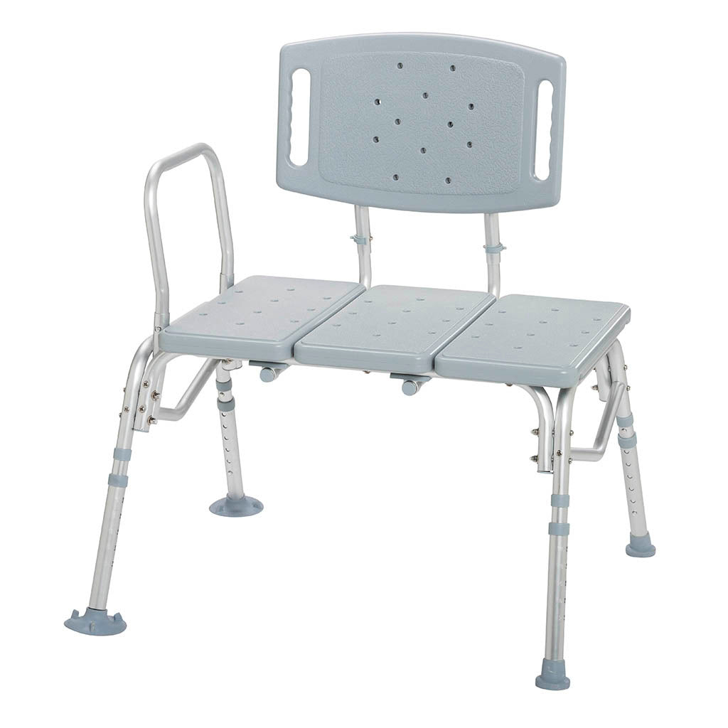 Heavy Duty Bariatric Plastic Seat Transfer Bench for Shower and Bathroom - Safe Mobility Aid for Elderly and Disabled Adults with Non-Slip Surface