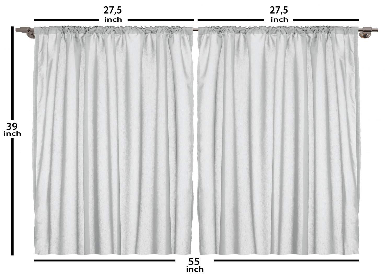 Ambesonne Mint Kitchen Curtains - Floral Herbal Design, 2 Panels for Home & Cafe Decor