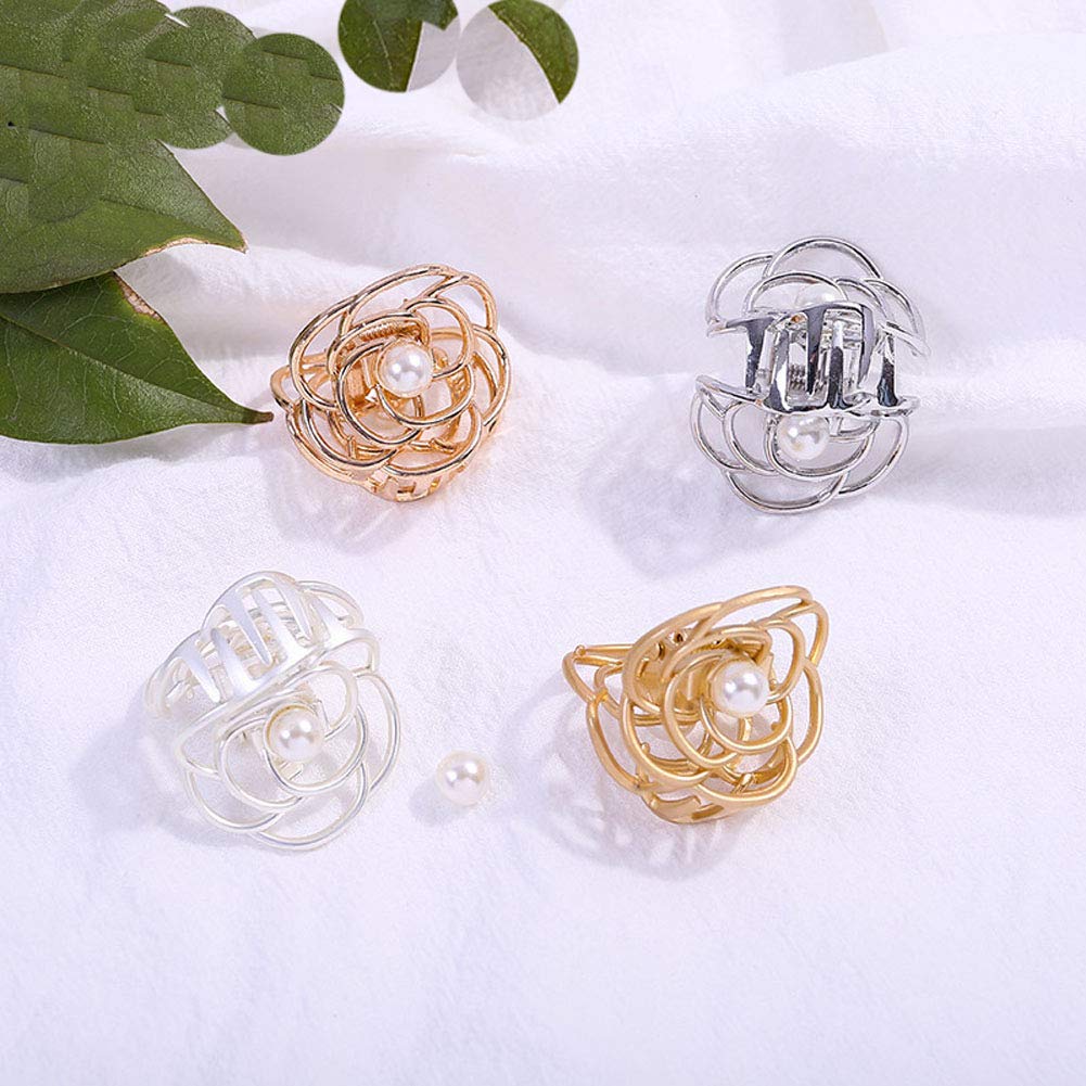 4-Pack Mini Jaw Hair Claw Clips - Small Fashion Hair Clamps & Barrettes for Women - Perfect for Ponytails, Buns & Everyday Styling (B#)