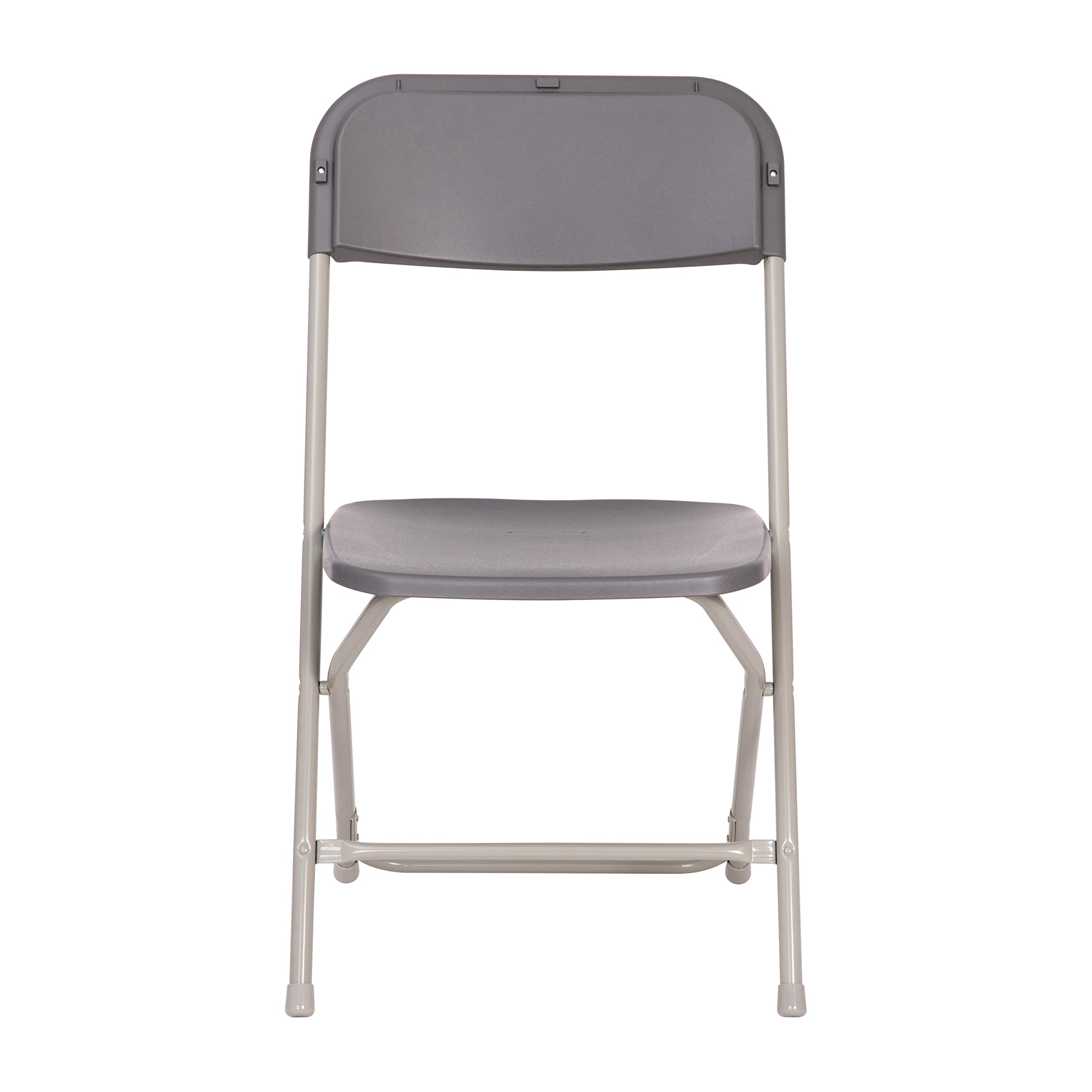 Flash Furniture Hercules Big and Tall Commercial Folding Chair - Extra Wide 650LB Capacity Durable Plastic Gray 4-Pack - Heavy Duty Stackable Chairs for Office, Conference, Events, and Outdoor Use