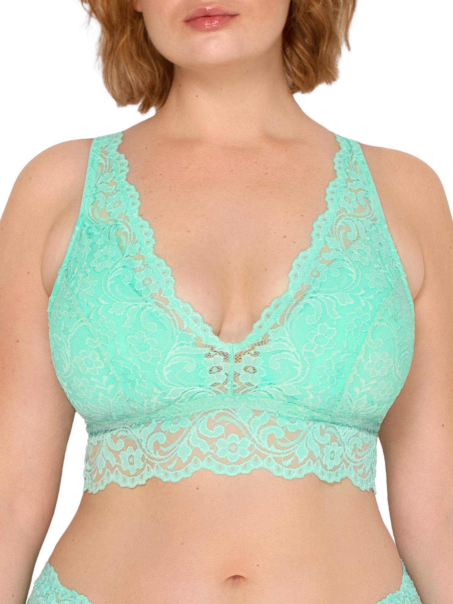 Smart & Sexy Women's Signature Lace Deep V Bralette - Comfortable Wireless Bra for Everyday Wear, Date Night & Layering Under Clothes