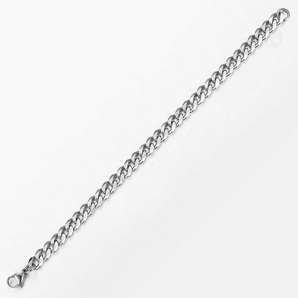 Trendy 7mm Stainless Steel Curb Cuban Link Chain Bracelet for Men & Women - Gold, Silver, Black - Adjustable 7-11 Inch - Perfect for Layering, Gifting & Everyday Wear
