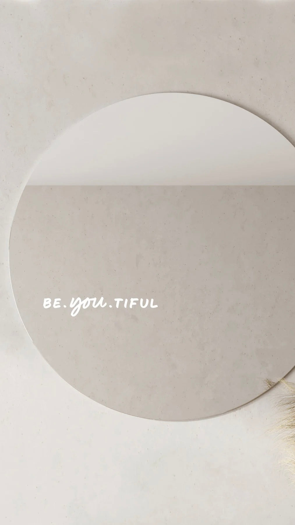 Be.YOU.tiful Affirmation Mirror Sticker - Motivational Self-Love Decals for Bathroom, Bedroom & Vanity - Positive Daily Reminders for Women & Teens