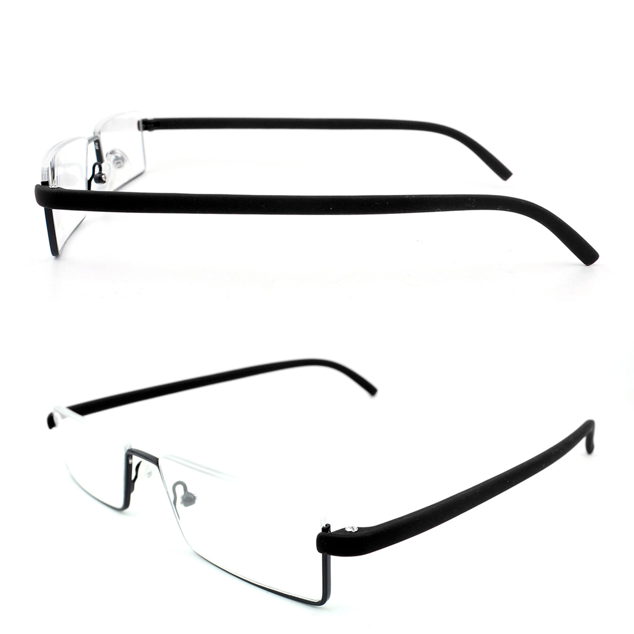 Half Frame Reading Glasses with Portable Case - Thin & Lightweight Readers for Women & Men (3 Pairs, +1.0 Magnification) - Perfect for Reading, Office Work & Travel