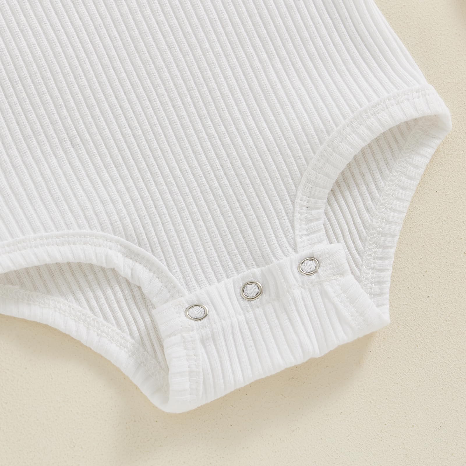 Adorable Baby Girl Summer Romper - Soft Rib Knit Ruffle Short Sleeve Bodysuit for Newborns & Infants | Perfect for Playdates, Beach Outings & Family Photos