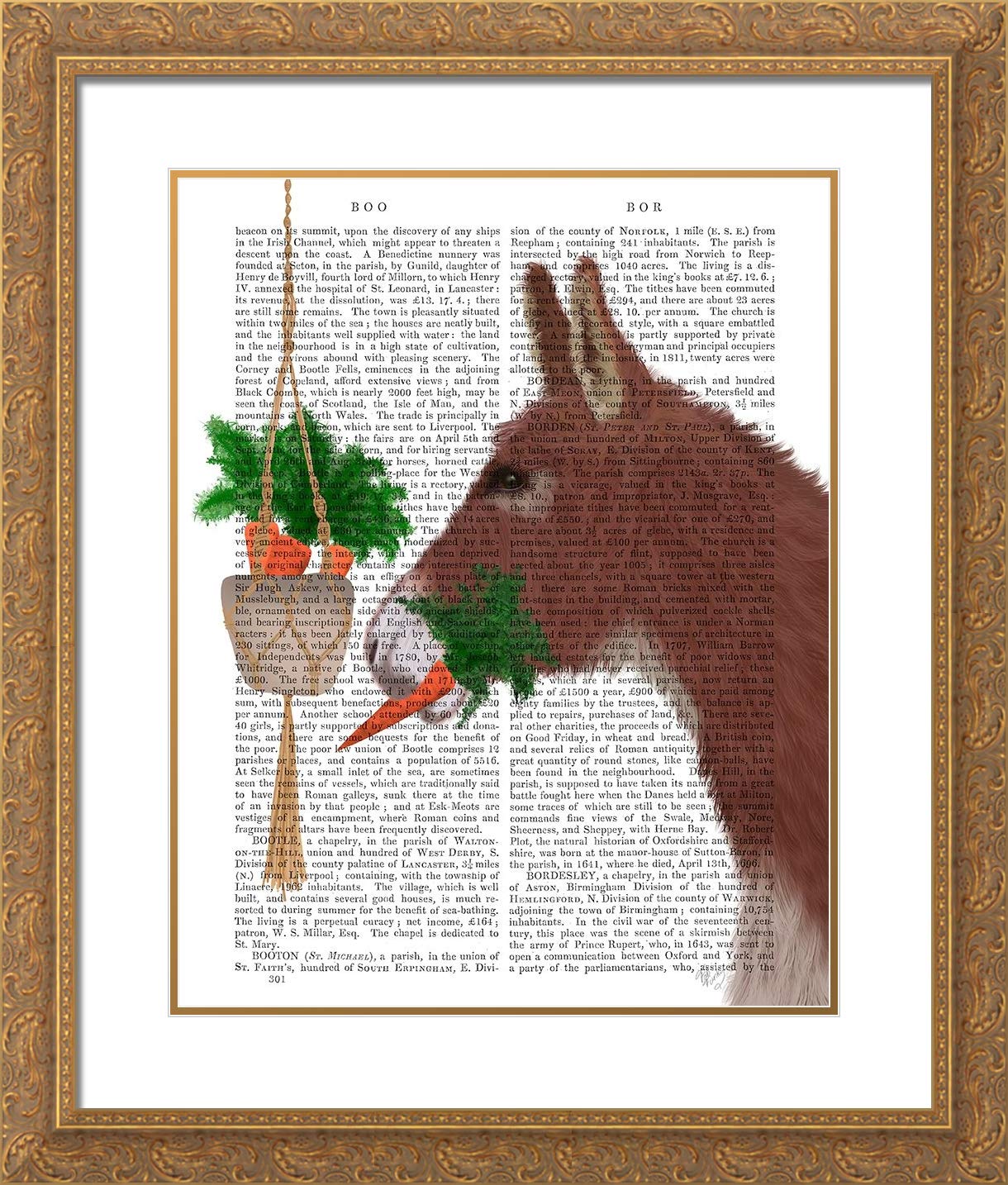 Vintage 15x17 Gold Ornate Framed Art Print - Donkey Lunch Book Double Matted Museum Quality Wall Decor | Perfect for Living Room, Bedroom or Office