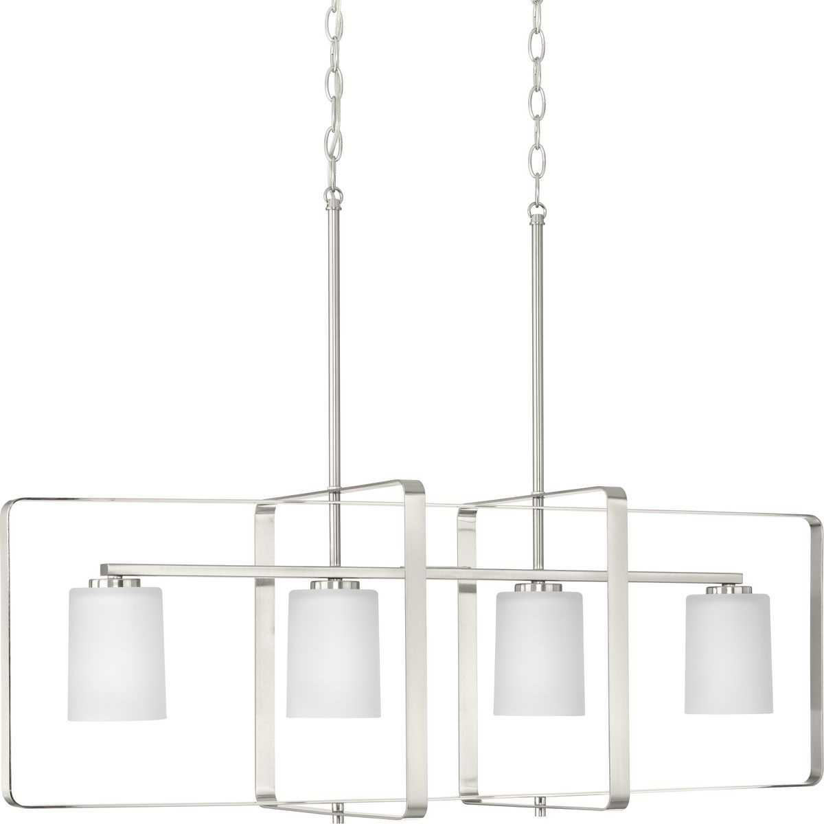 League Collection Four-Light Etched Glass Chandelier - Elegant Dining Room Lighting Fixture for Home Decor