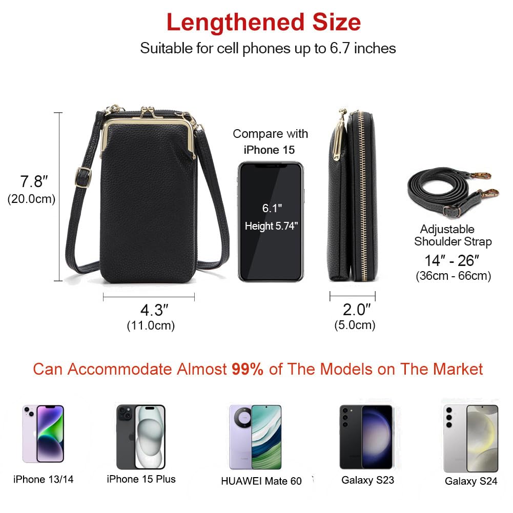 EASTNIGHTS Women's Small Crossbody Phone Bag - Cute Kiss Lock Shoulder Purse with Credit Card Slots | Perfect for Travel, Shopping & Everyday Use