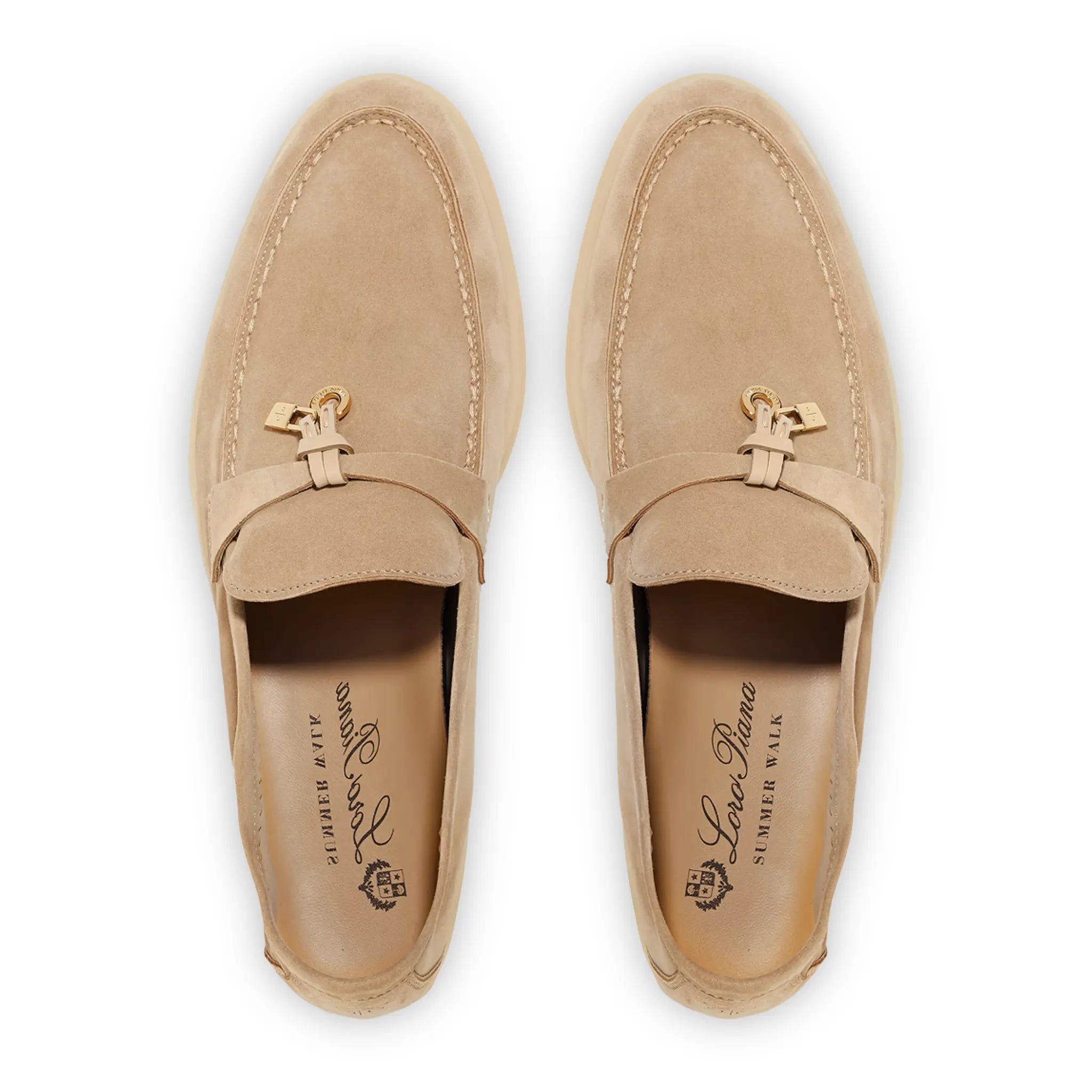 Loro Piana Men's Summer Charms Suede Loafers - Comfortable Casual Slip-On Shoes for Business, Travel & Outdoor Wear