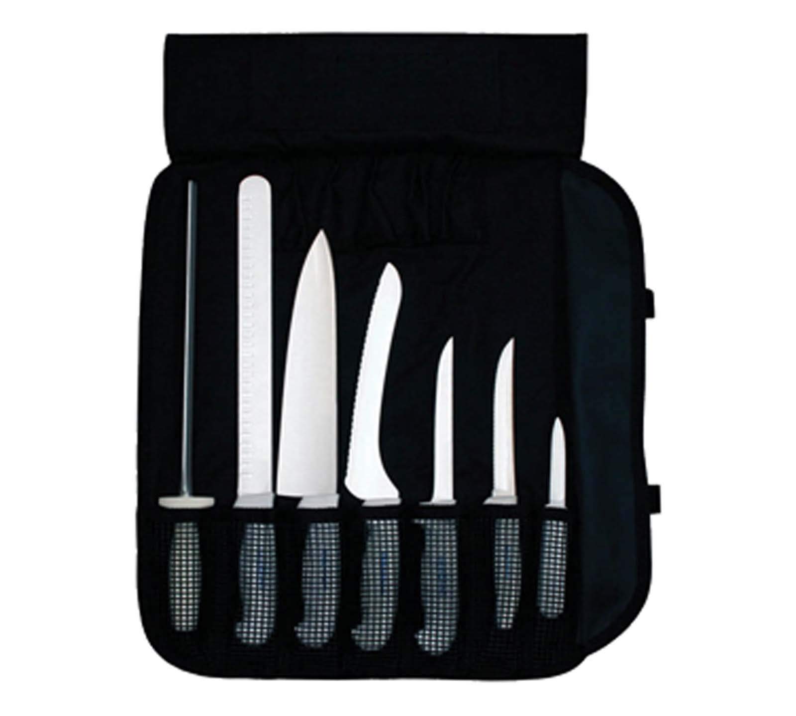 7-Piece SoftGrip Cutlery Set with Comfortable White Handles - Perfect for Dining, Picnics, and Everyday Kitchen Use