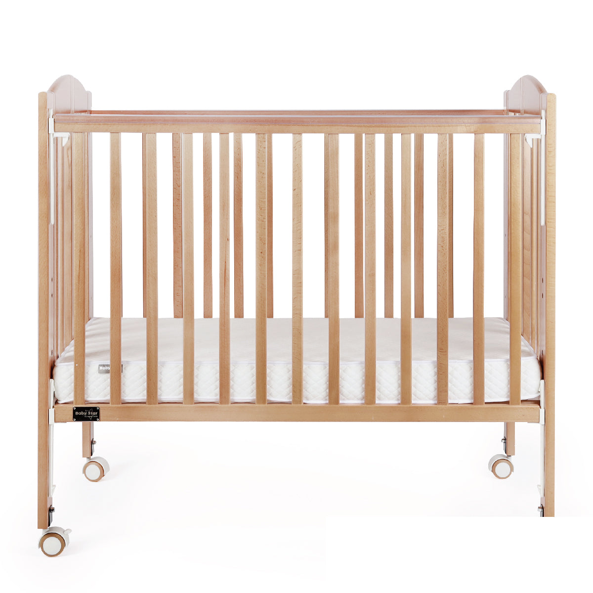Baby Star Huggy Foldable Wooden Baby Crib with 3