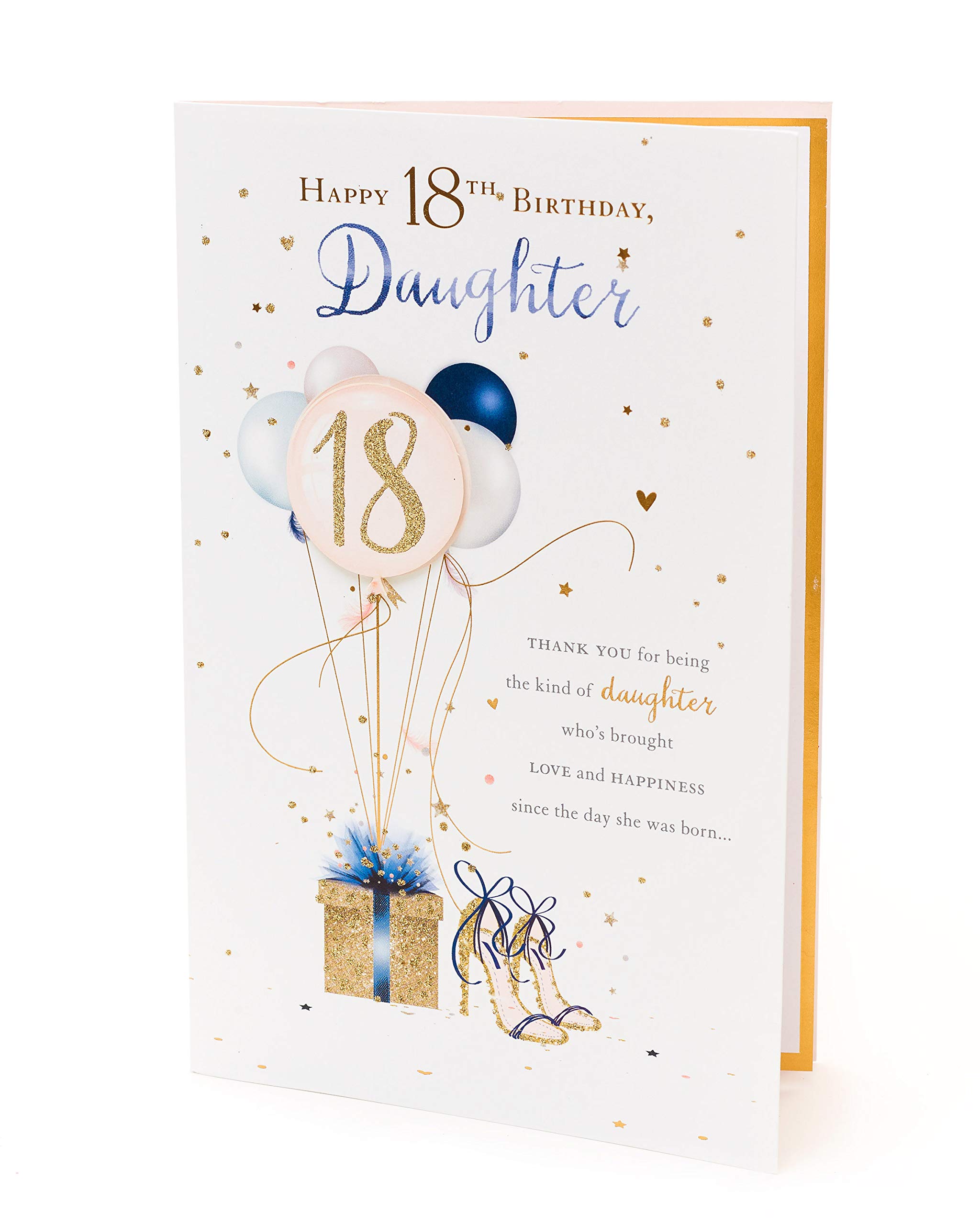 UK Greetings 18th Birthday Card for Daughter - Beautiful Birthday Greeting Card for Her - Perfect for Milestone Celebrations & Special Moments