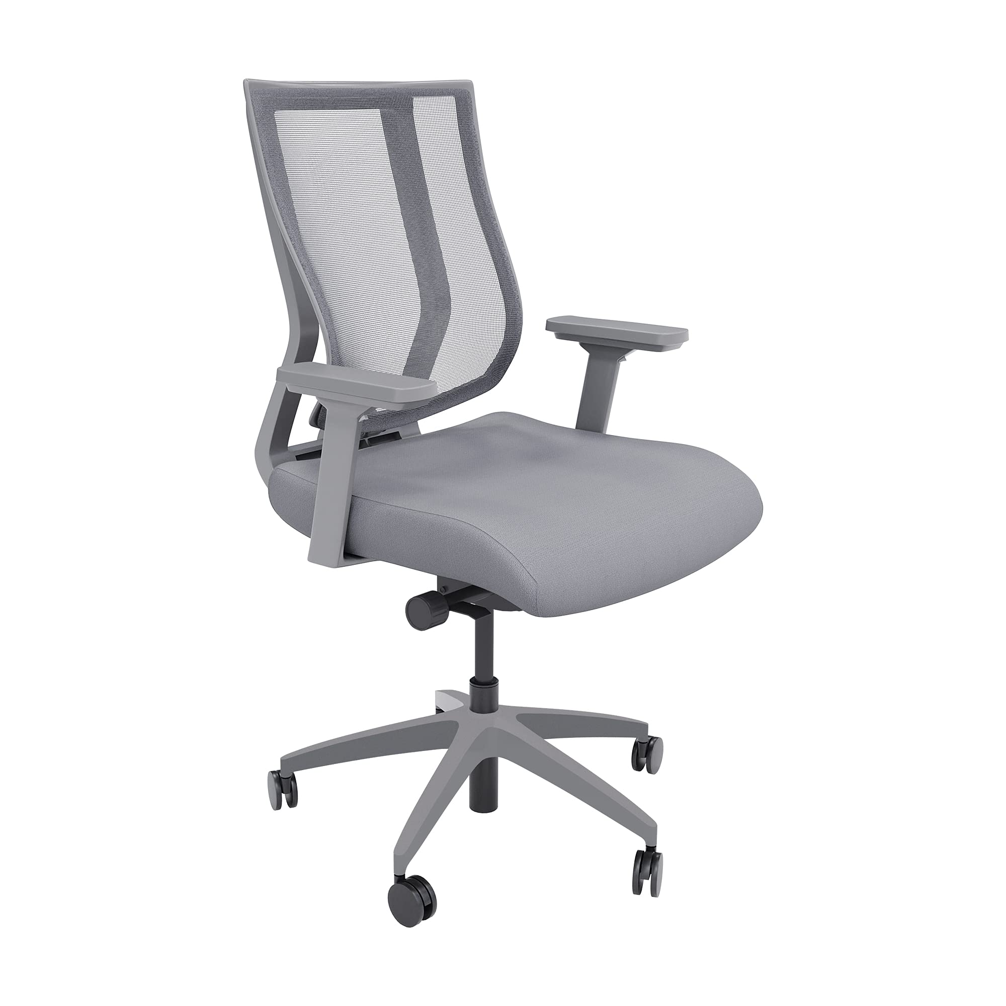VariTask Adjustable Office Chair with Armrests & Wheels - Ergonomic Desk Chair for Home Office, Gaming & Computer Work - Easy Assembly Rolling Task Chair (Grey) - Perfect for Remote Work, Online Classes & Long Hours Sitting