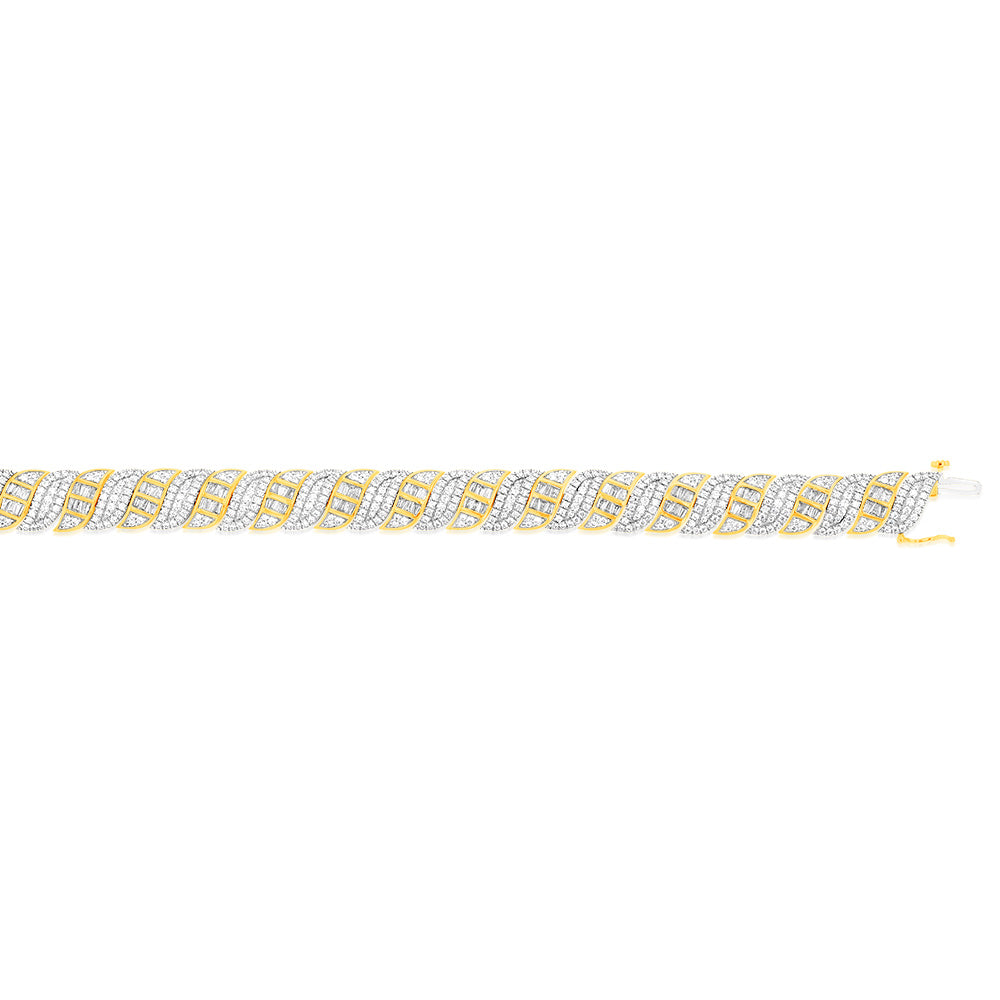 5 Carat Lab Grown Diamond Tennis Bracelet in 9K Yellow Gold - Elegant Jewelry Gift for Women, Perfect for Weddings, Anniversaries & Special Occasions