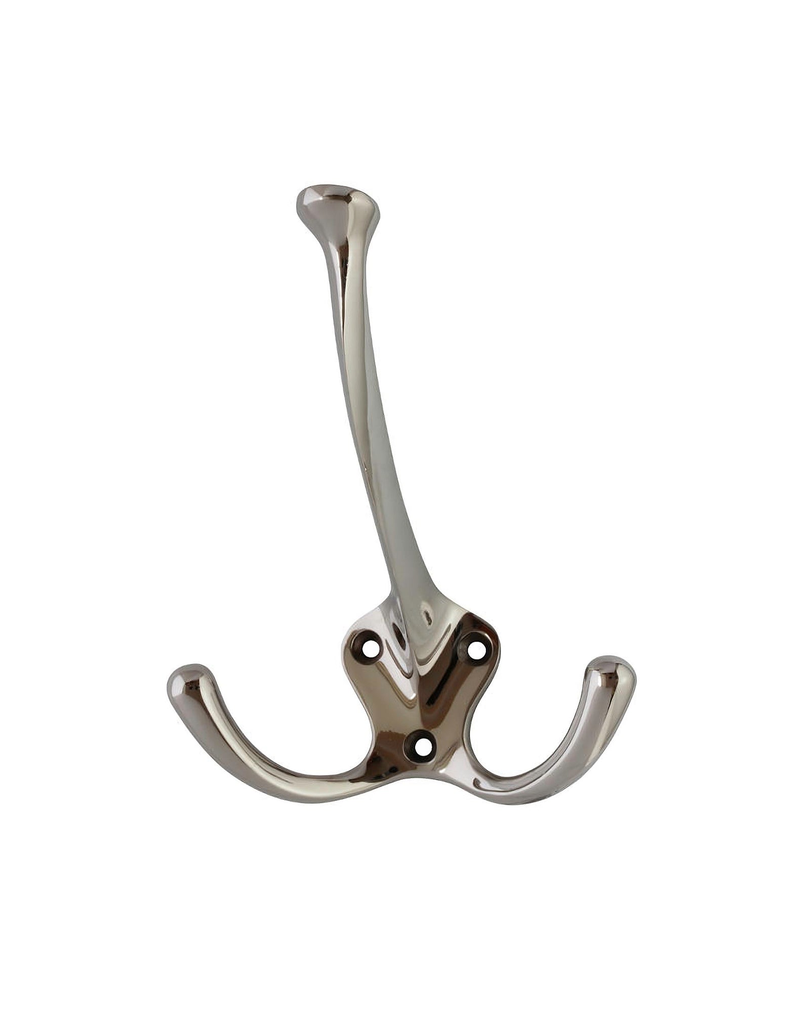Double Hook Hanger Nickel Finish - Heavy Duty Coat Rack for Hats, Bags & Accessories - Perfect for Entryway, Closet & Mudroom Organization