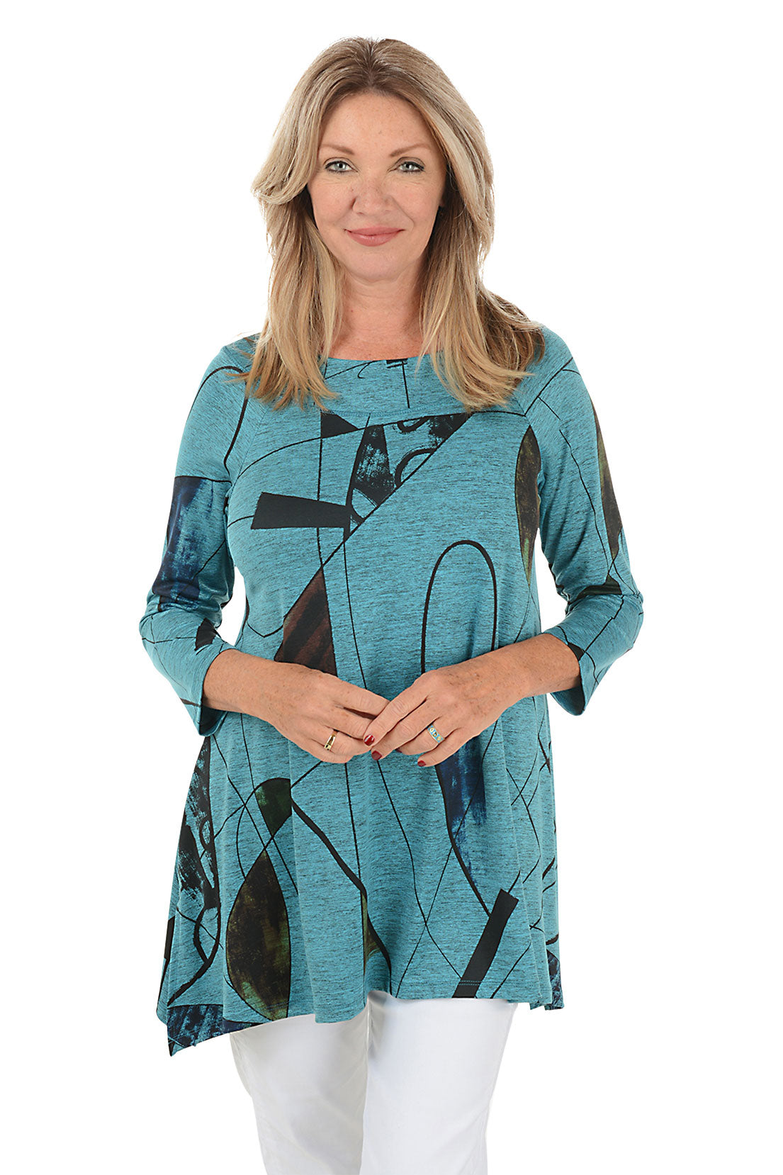 Curious Shark Bite Stretch Knit Top - Women's Trendy Casual T-Shirt for Everyday Wear | Perfect for Outfits, Street Style & Lounge