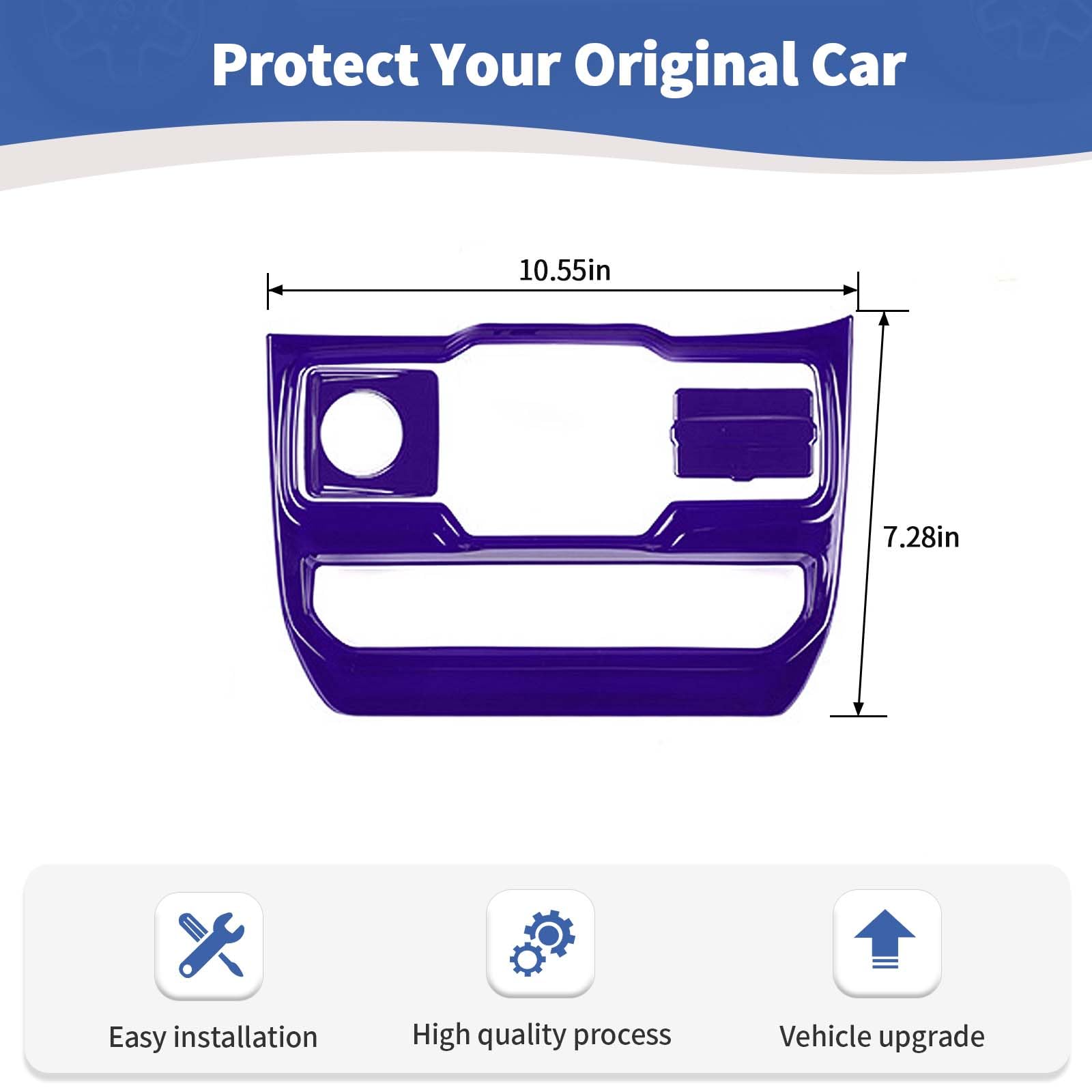 Jeep Wrangler JL JLU & Gladiator JT Center Dash Switch Panel Trim Cover (2018-2024) - Purple Interior Accessories 3pcs - Perfect for Window Control & Media Port Protection
