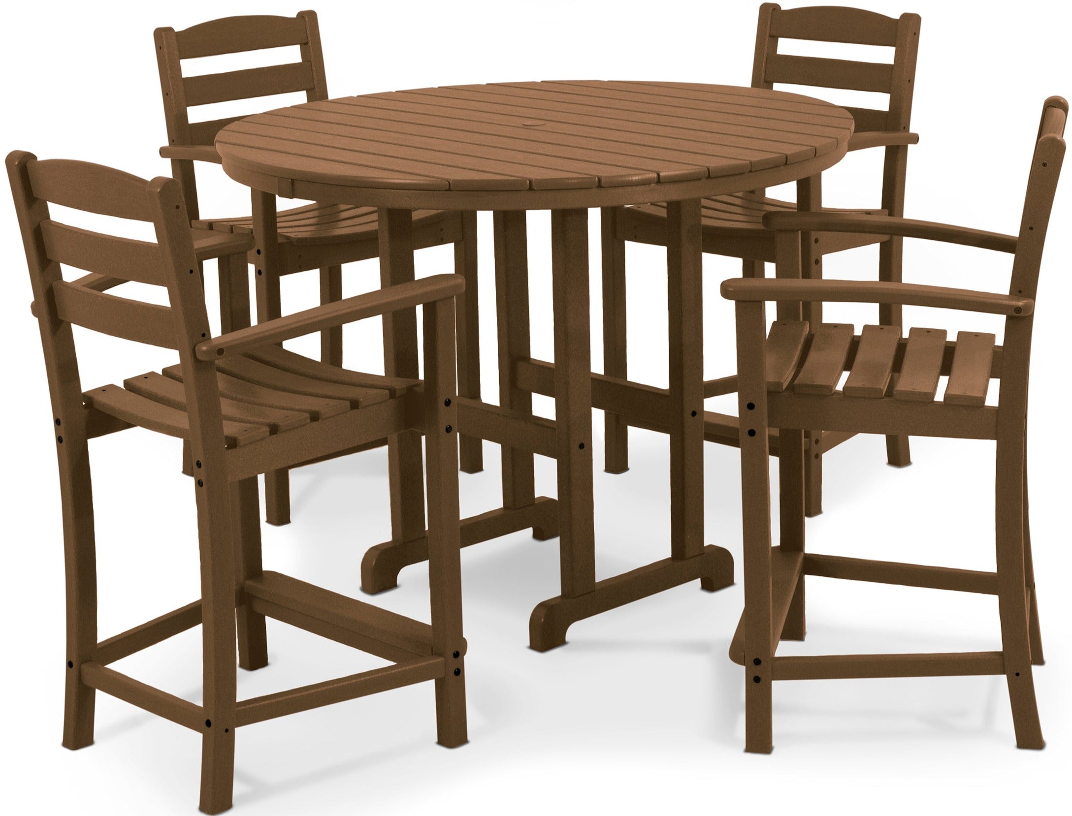POLYWOOD La Casa Cafe 5-Piece Outdoor Counter Height Dining Set - Patio, Deck, Poolside Bistro Table and Chairs for Backyard, Garden, Restaurant