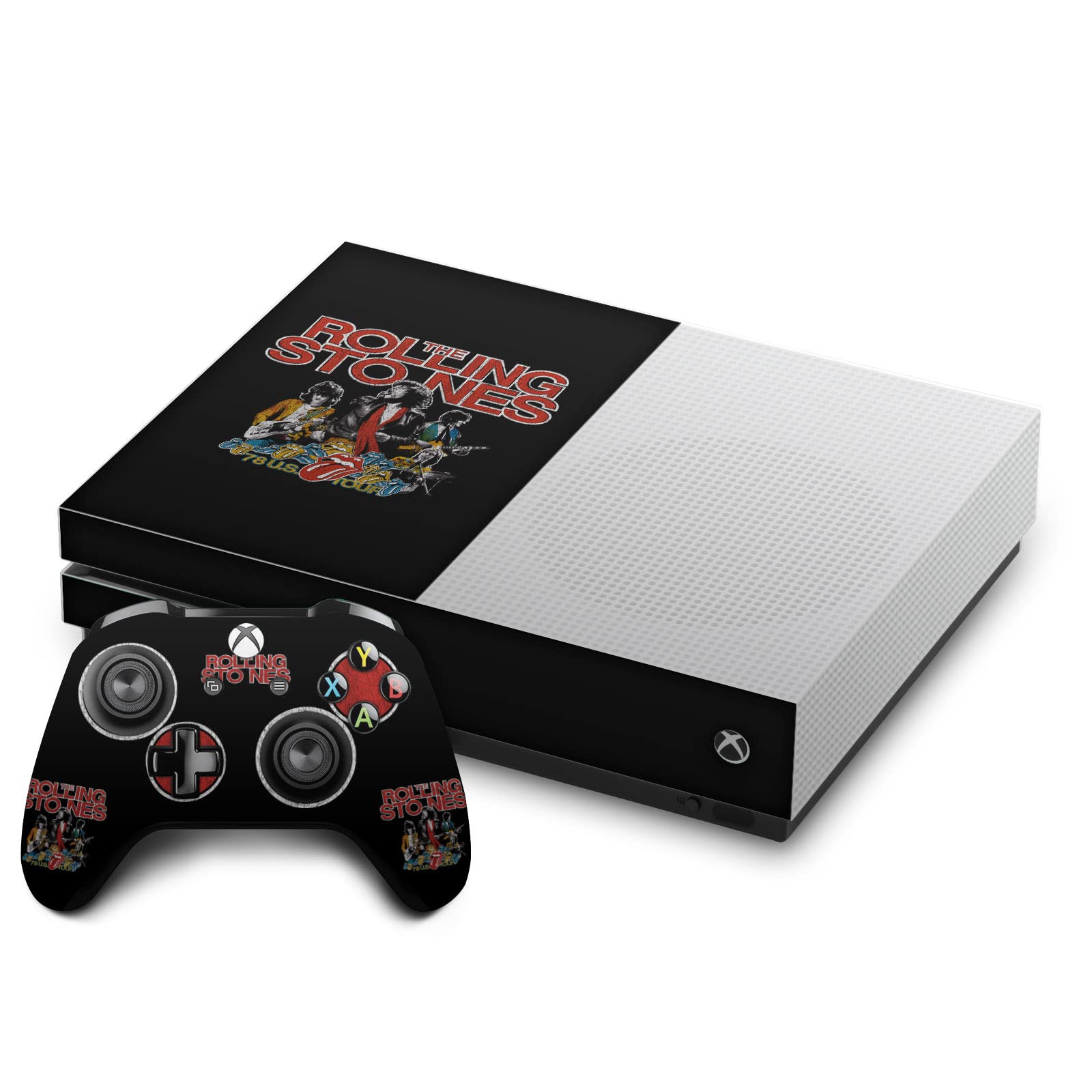 Official Rolling Stones Vinyl Art Sticker Skin for Xbox One S Console & Controller Bundle - Compatible with Gaming, Music & Pop Culture Decor