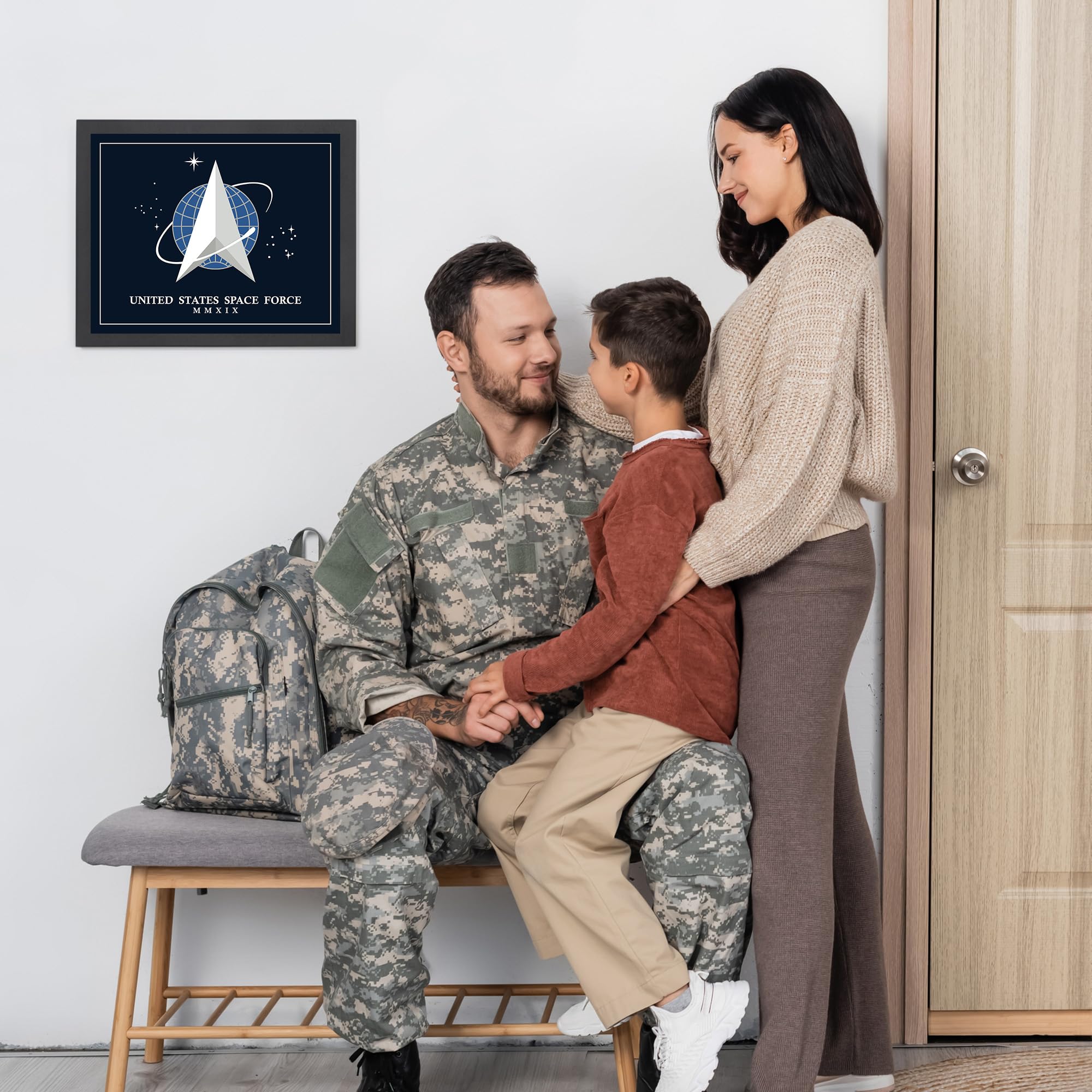 United States Space Force Logo - Patriotic Military Wall Art, American Home Decor Poster, Unframed 14x11 for Bedroom, Living Room, School & Office