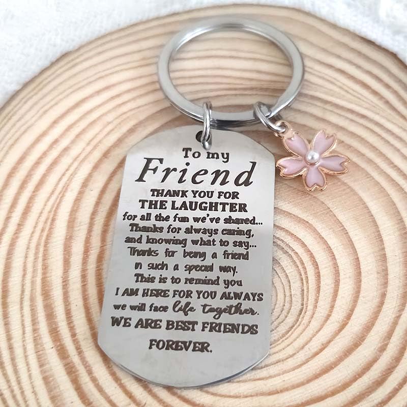 Best Friend Keychains for Women - Cute BFF Gifts for Christmas, Birthday, Friendship Day - Personalized Engraved Keyrings for Bestie, Sister, Girlfriend (Great for Everyday Carry & Gift Giving Occasions)