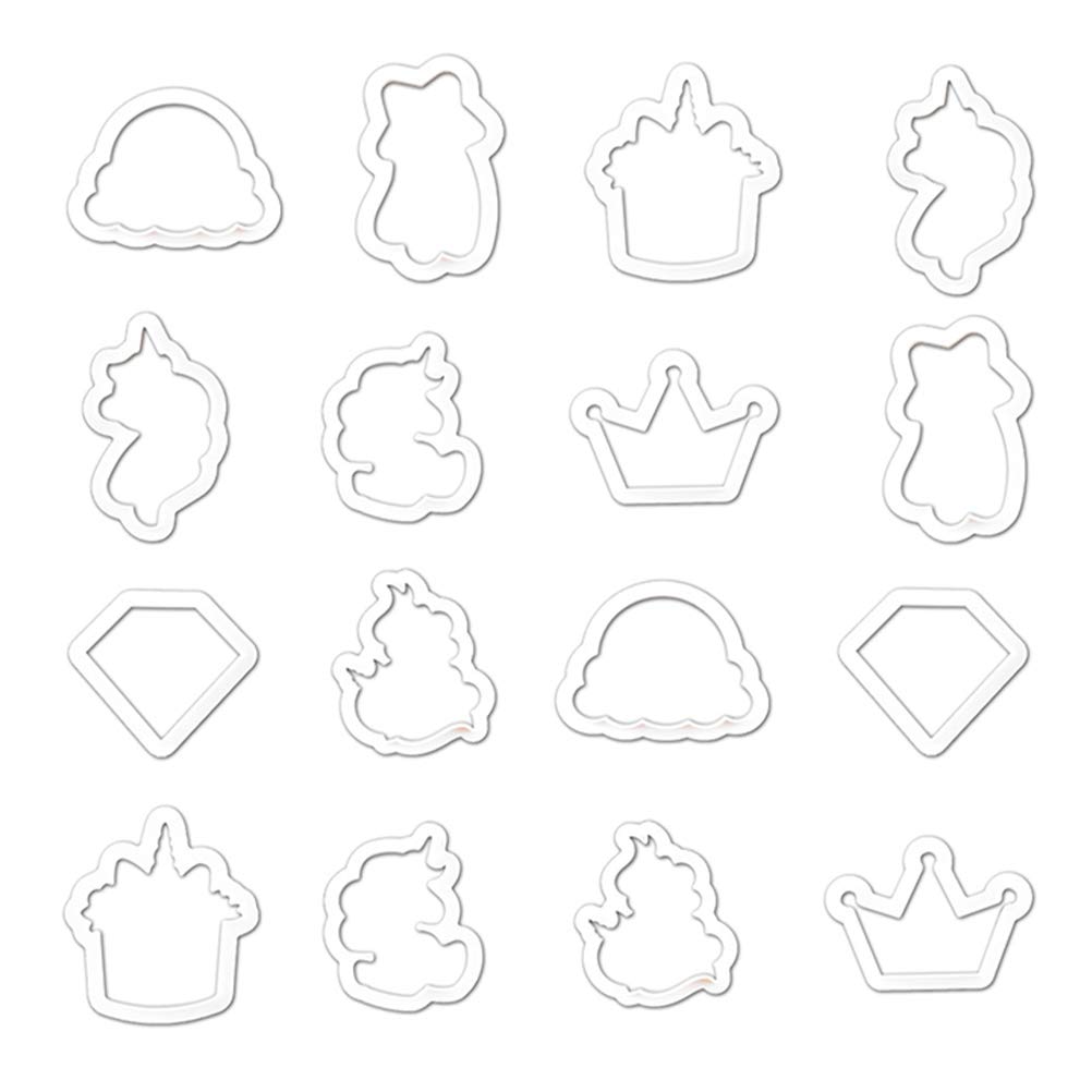 DOITOOL 16Pcs Plastic Cookie Cutters Set - Cartoon Biscuit Molds for Baking, DIY Cake Decorating Tools - Perfect for Kids Birthday Parties, Christmas Cookies & Home Baking Gifts